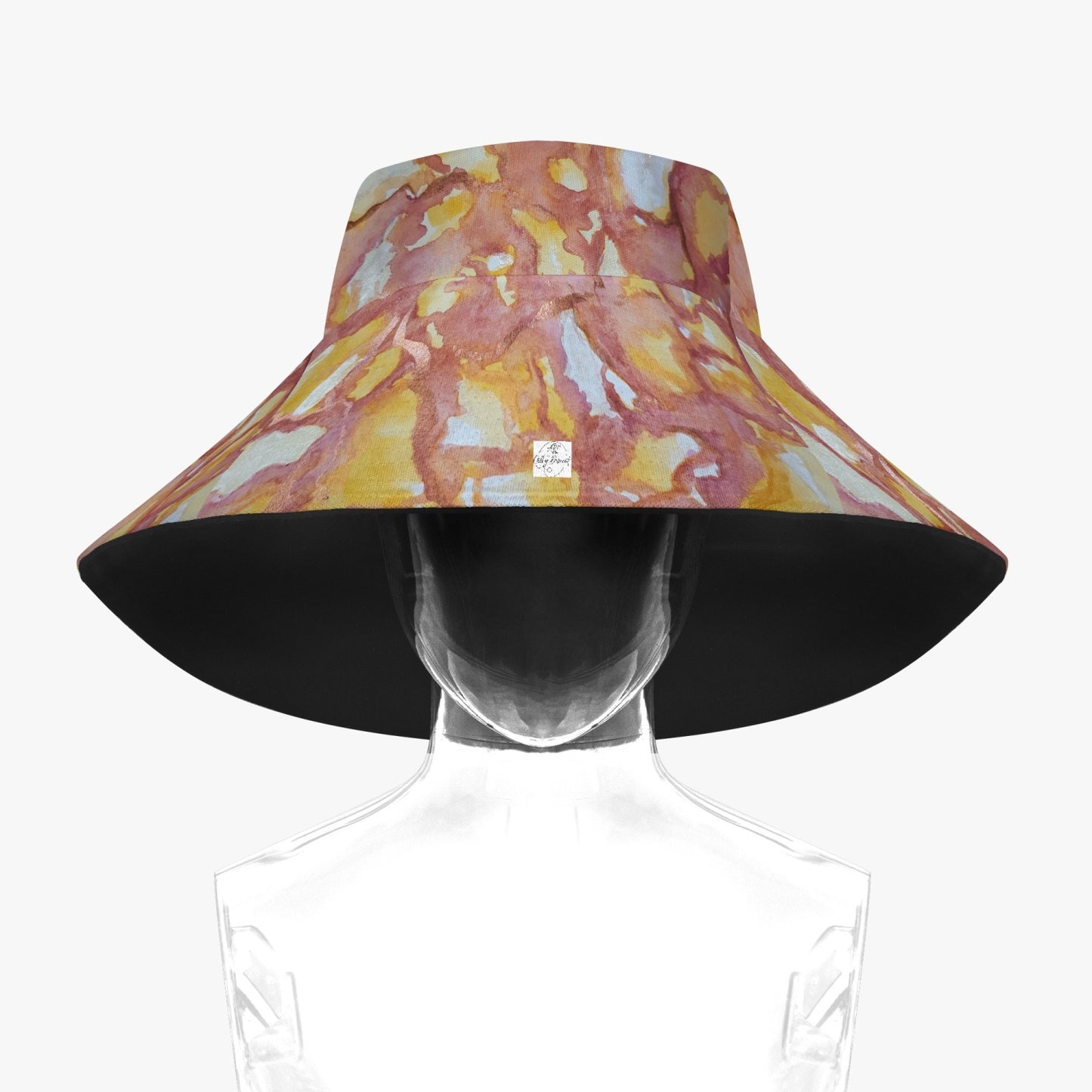 Floppy Beach Hat - Sunset Veil - Colorful Artwork Design
