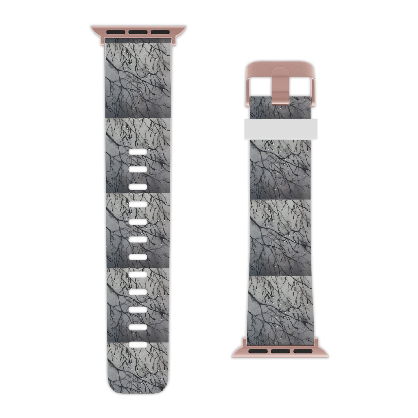 Tranquil Dawn Misty Morning - Serene Tree Branches with Dew Drops Design Watch Band for Apple Watch