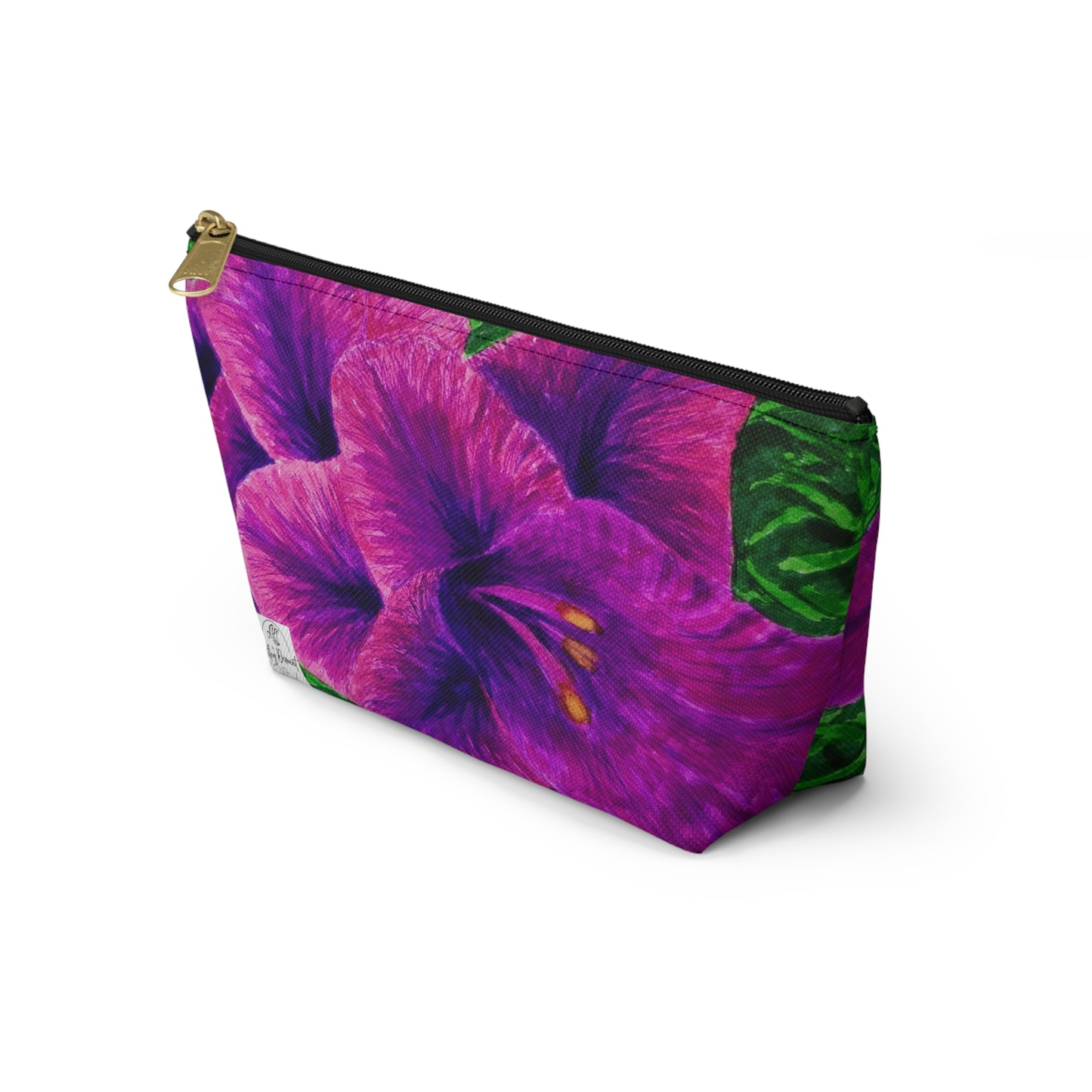 Accessory Pouch w T-bottom - Royal Reverie: Purple Gladiola - Floral Artwork Design