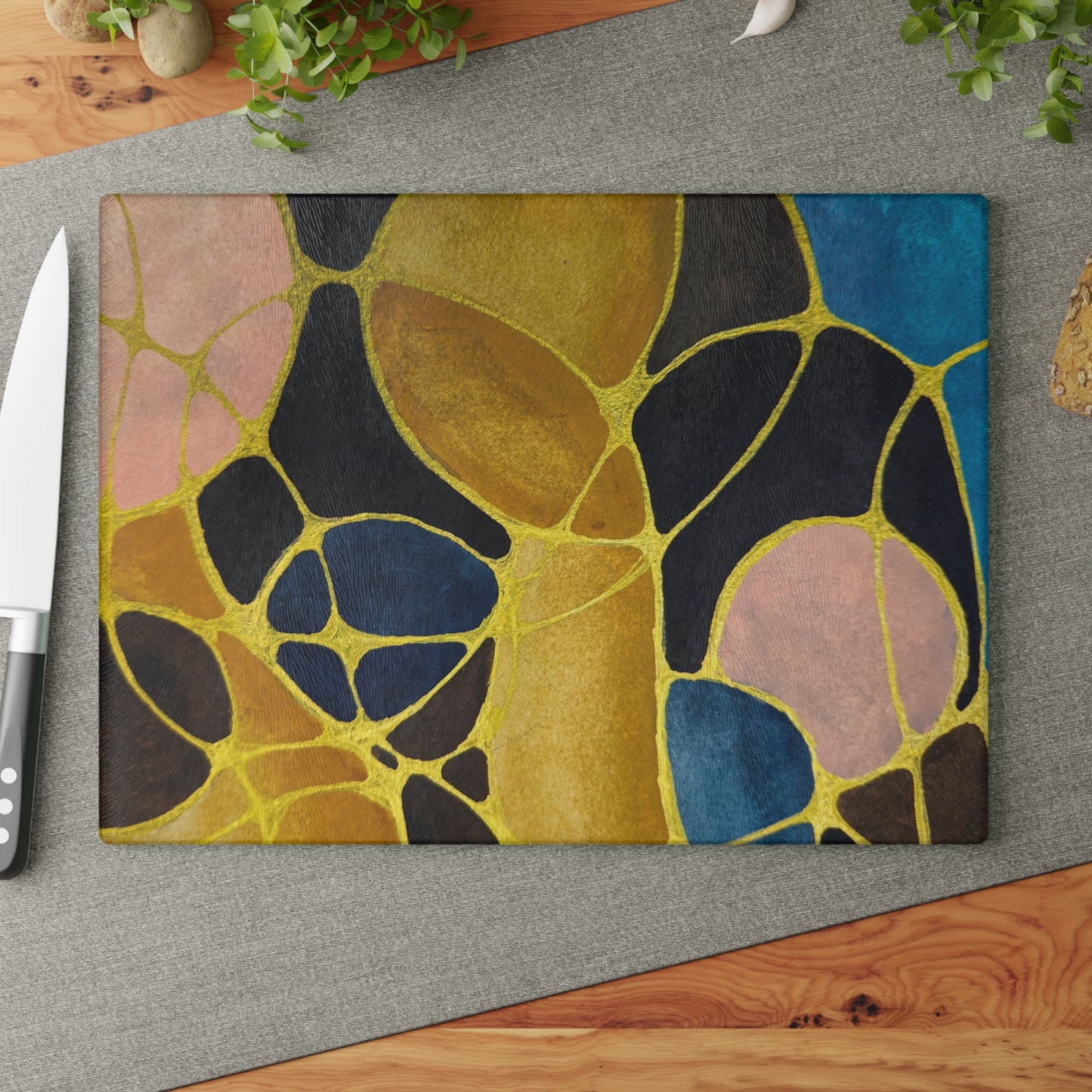 Artistic Glass Cutting Board - Dusk - Modern Abstract Design for Culinary Enthusiasts