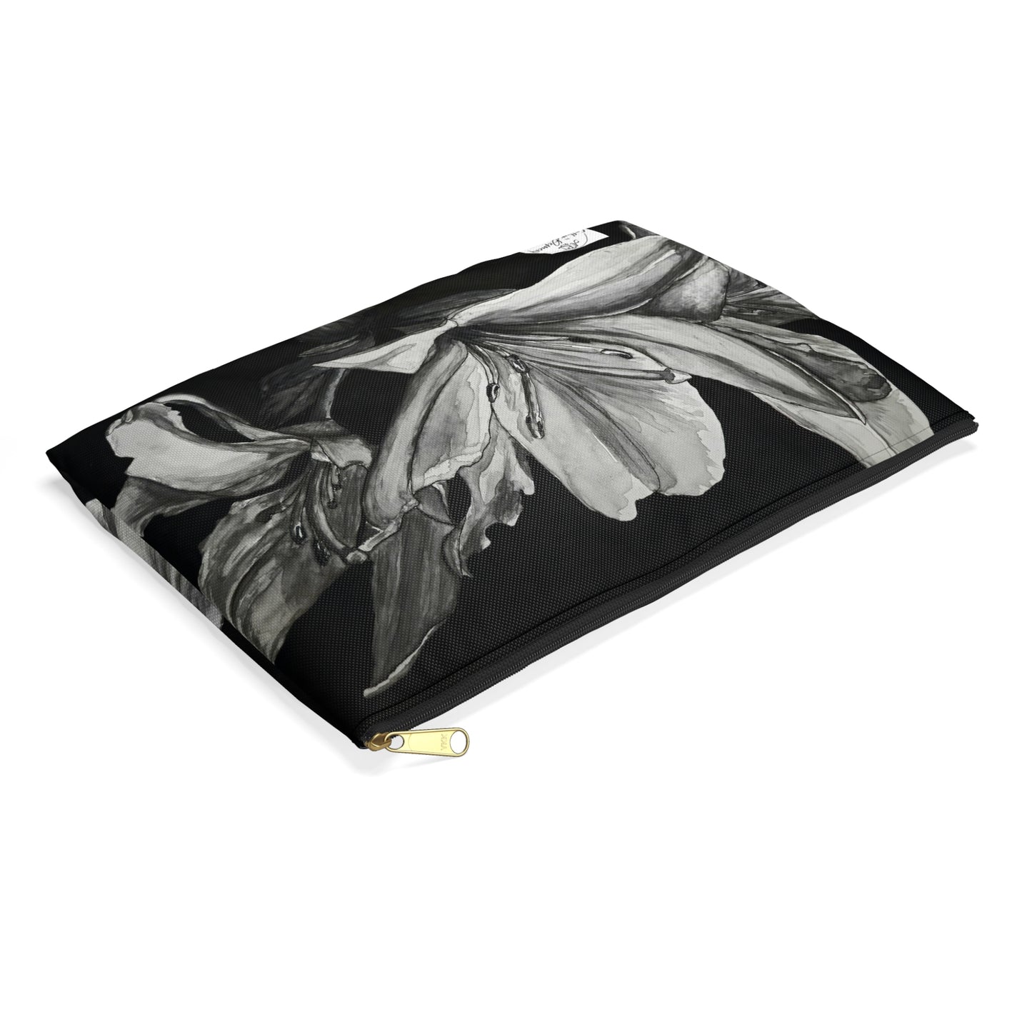 Floral Elegance: Lily Artwork Design Accessory Pouch