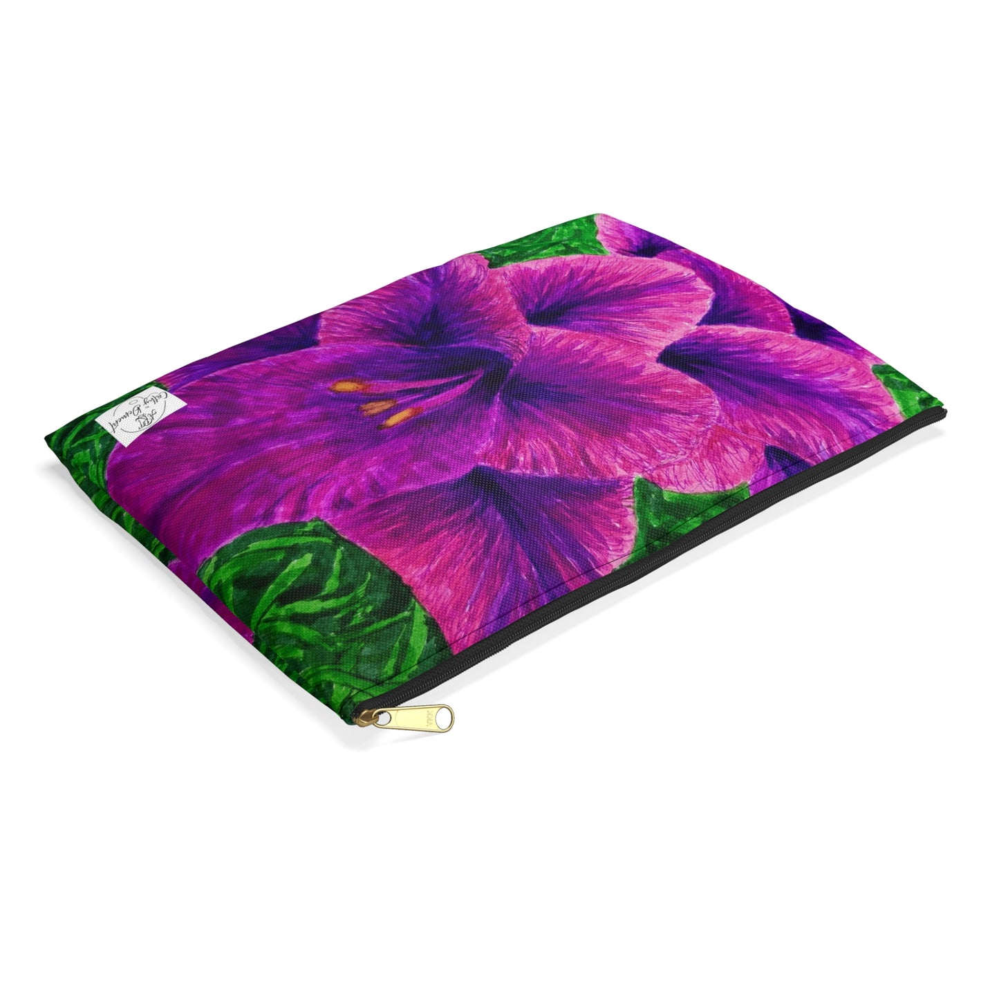 Accessory Pouch Bag - Royal Reverie: Purple Gladiola - Floral Artwork Design
