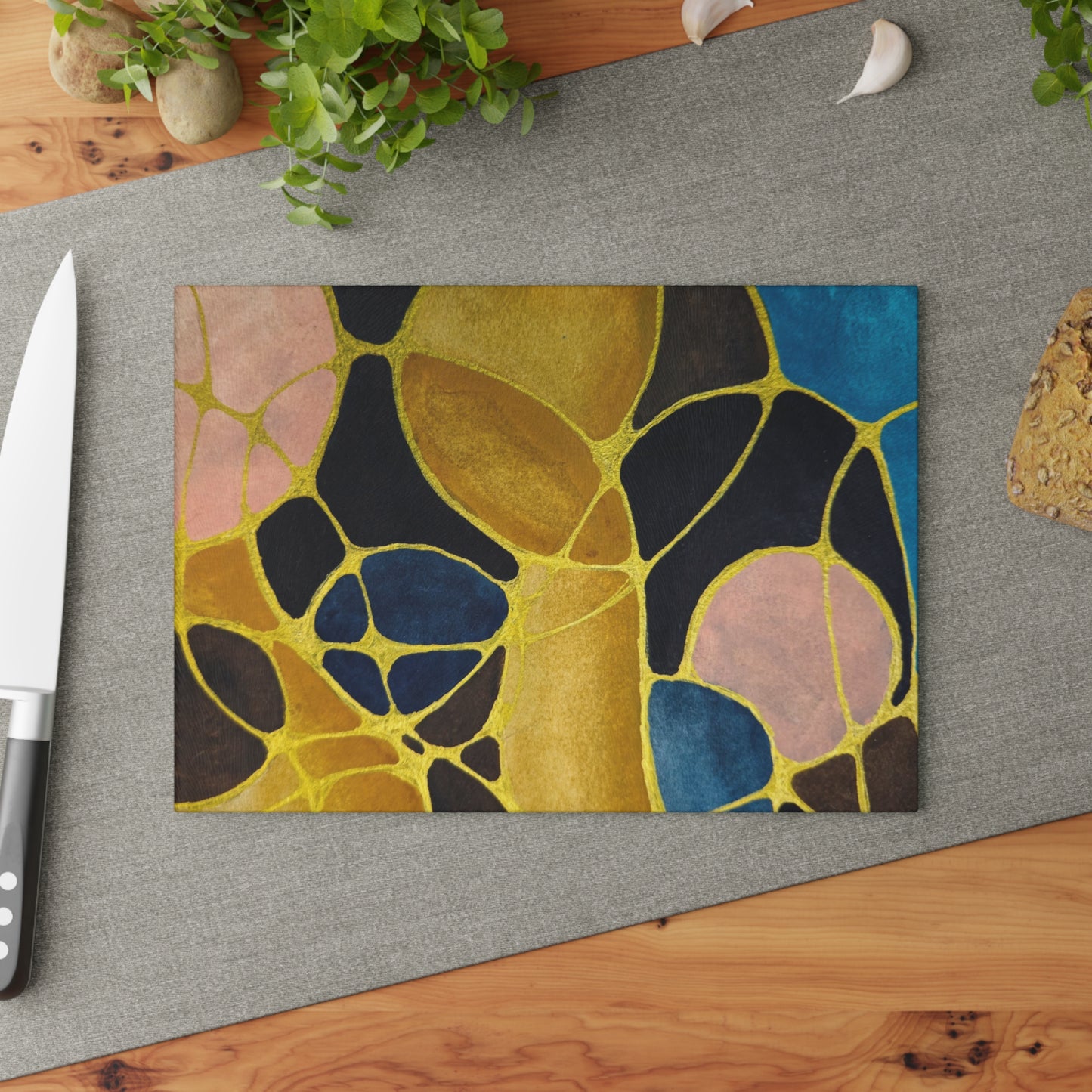 Artistic Glass Cutting Board - Dusk - Modern Abstract Design for Culinary Enthusiasts