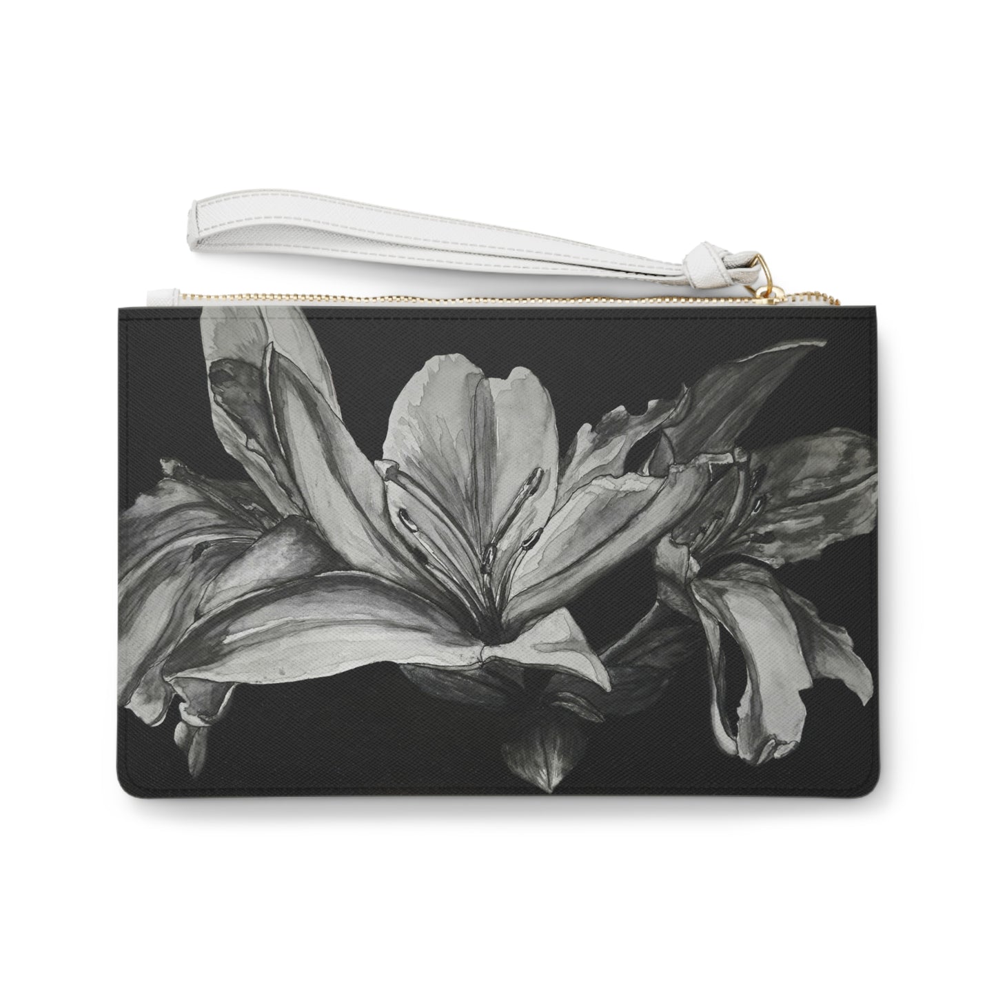 Floral Elegance: Lily Artwork Design Clutch Bag