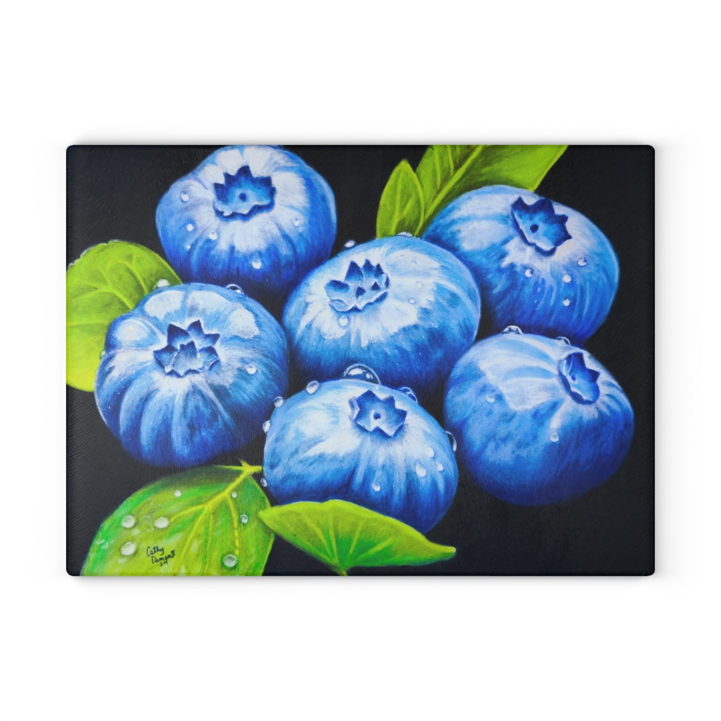 Glass Cutting Board - Blueberry Bliss - Kitchen Art for Culinary Enthusiasts