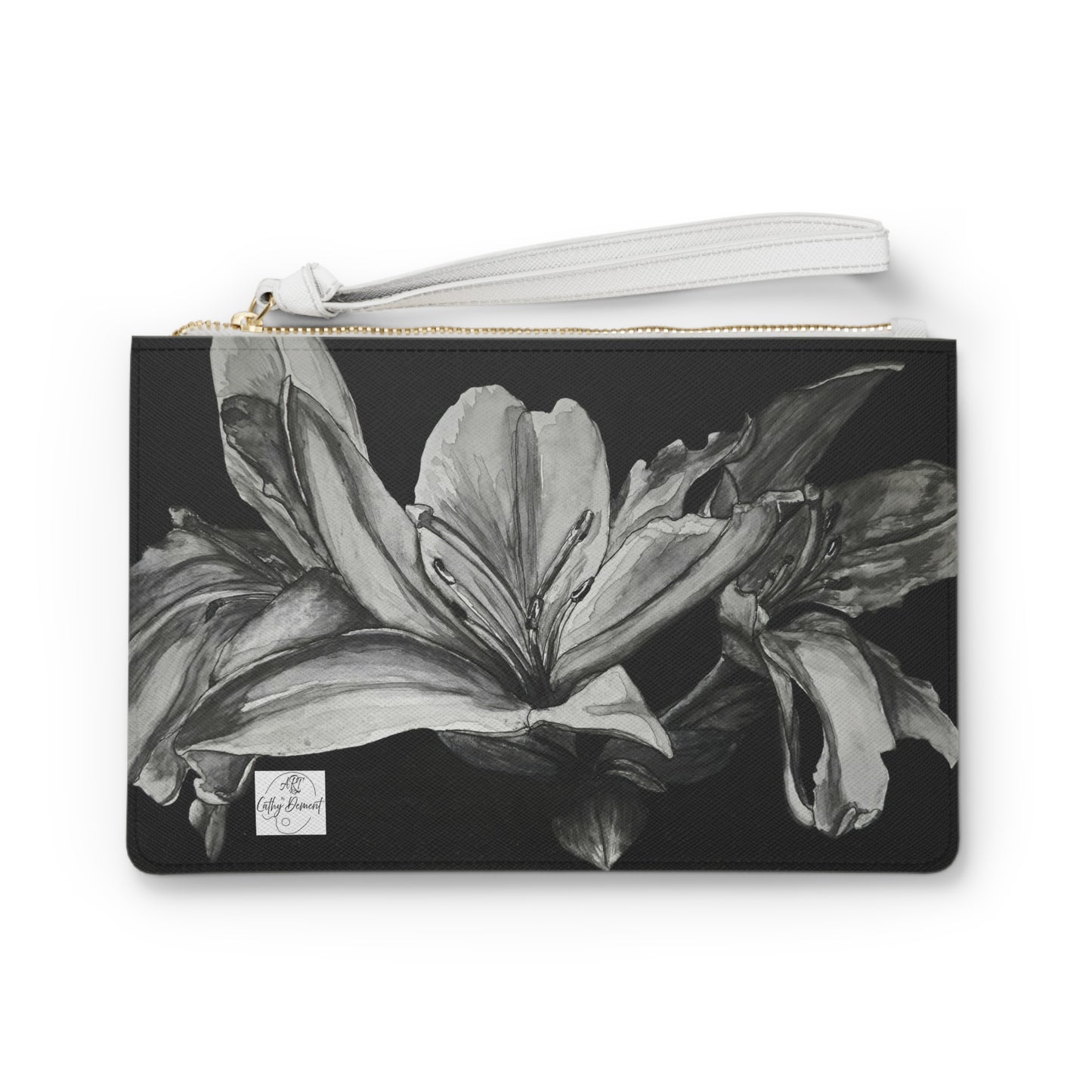 Floral Elegance: Lily Artwork Design Clutch Bag