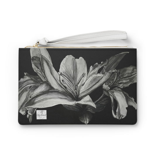 Floral Elegance: Lily Artwork Design Clutch Bag