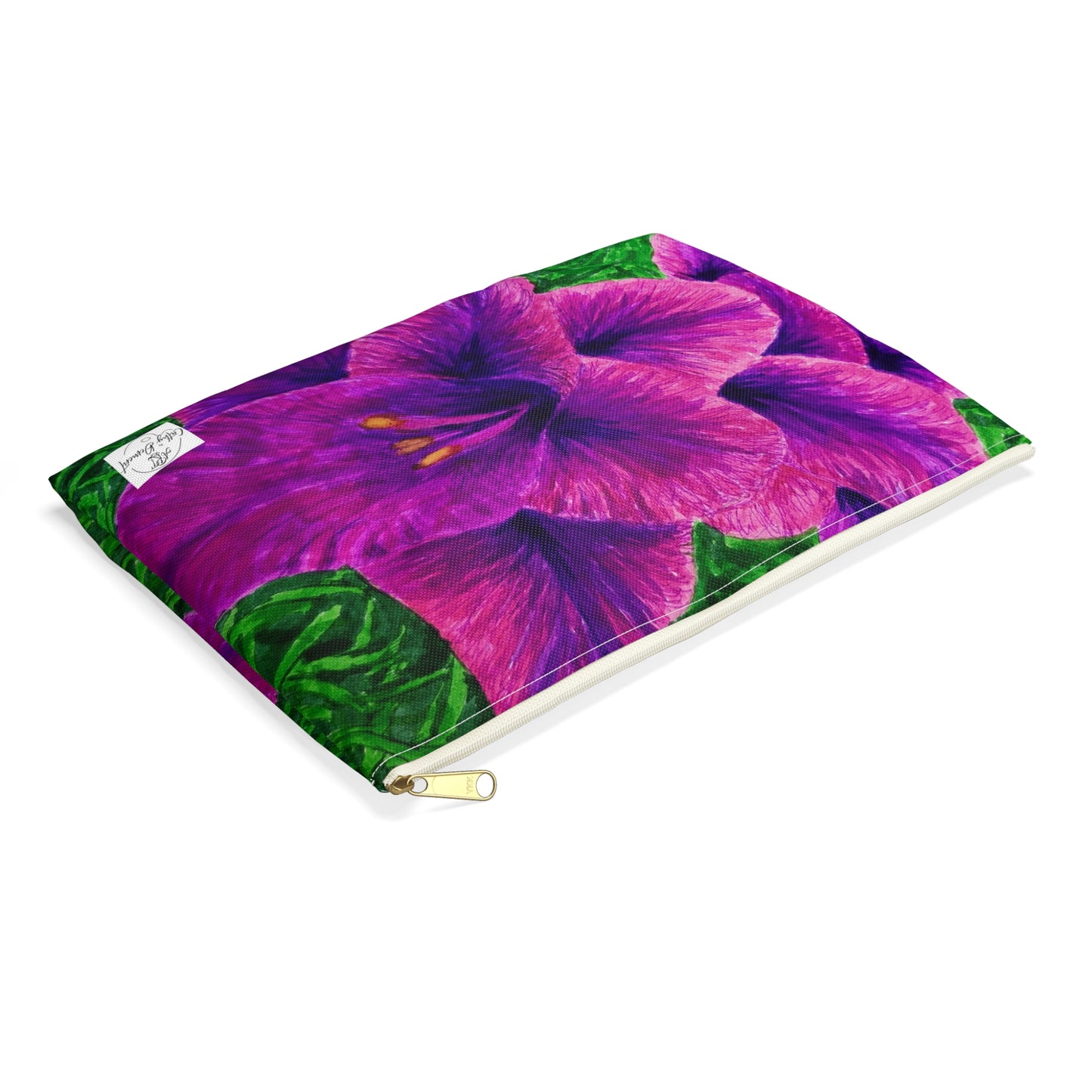 Accessory Pouch Bag - Royal Reverie: Purple Gladiola - Floral Artwork Design