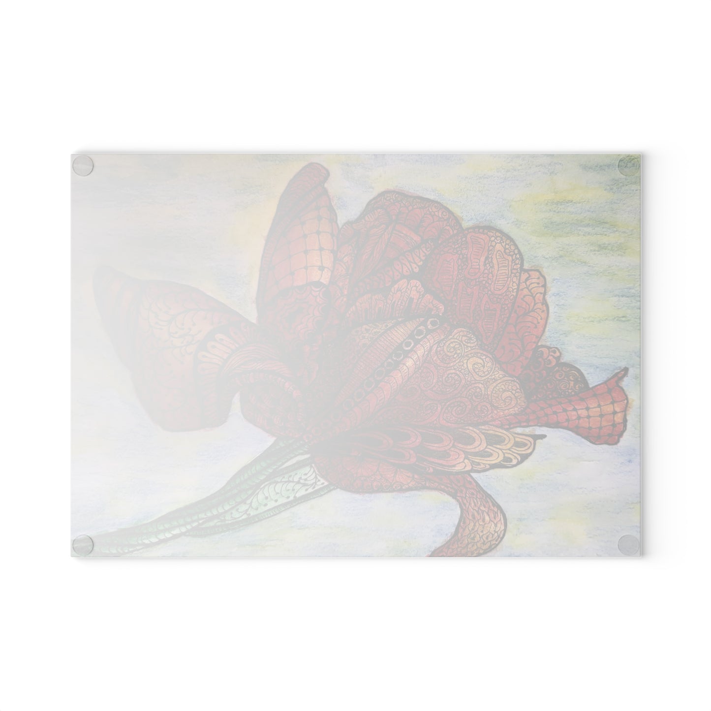 Artistic Floral Glass Cutting Board - Zen Floral Harmony - Elegant Kitchen Decor for Cooking & Serving