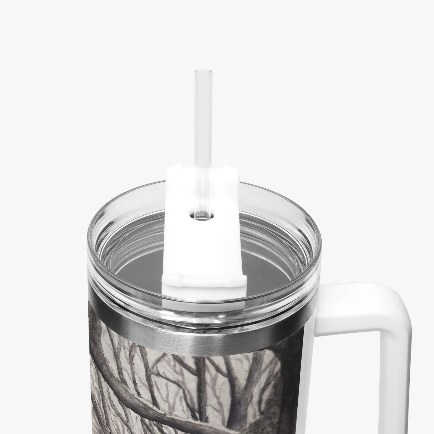 Stainless Steel Tumbler Cup - 40 0z Tranquil Timber Path, Forest Artwork by Cathy Dement, Artistic Travel Mug