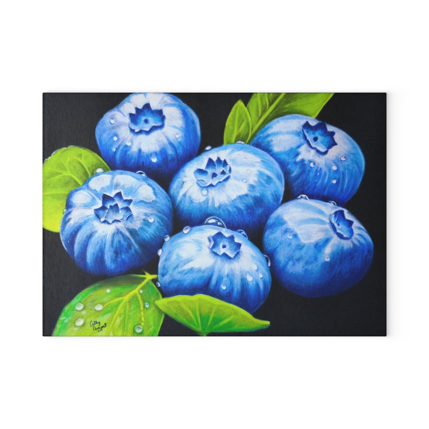 Glass Cutting Board - Blueberry Bliss - Kitchen Art for Culinary Enthusiasts