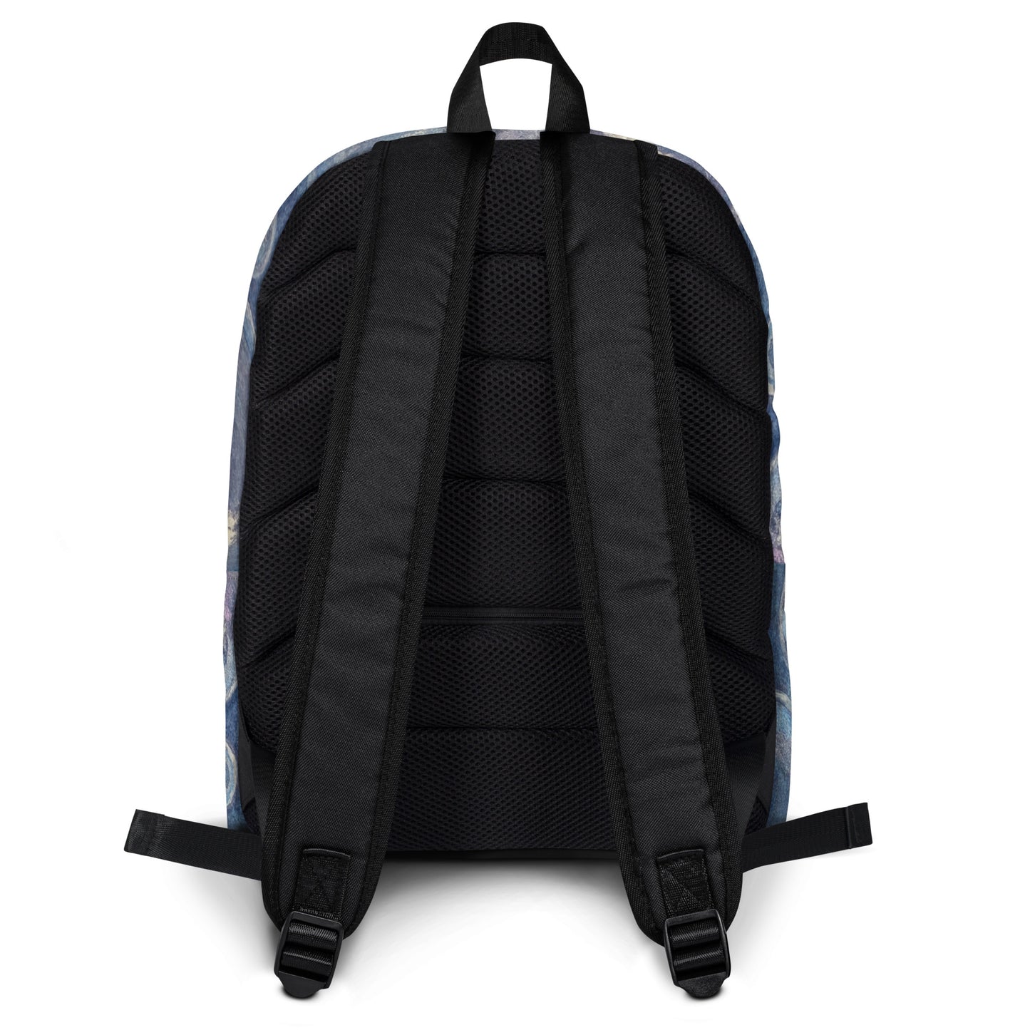 Backpack - Tranquil Reflections: Blue and White Reflective Bubble Design