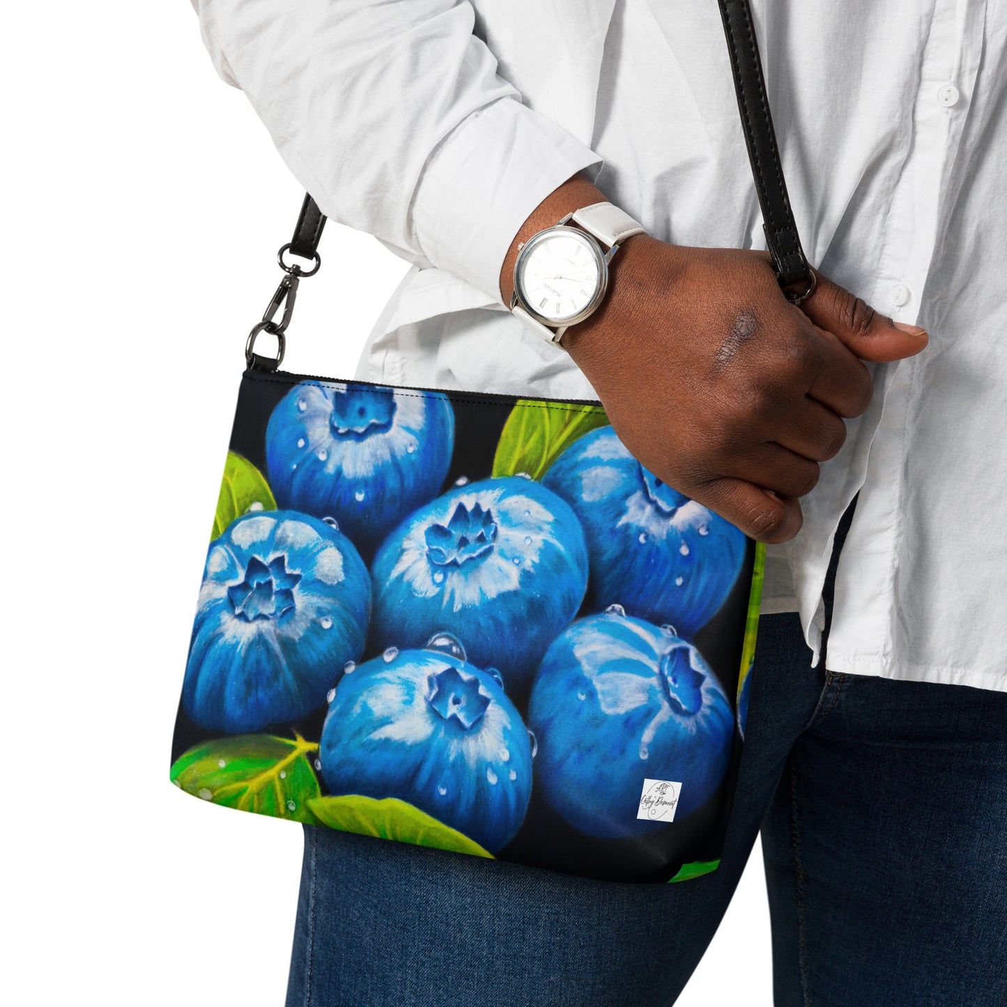 Crossbody Bag, Artwork Purse - Berry Art by Cathy Dement, Faux Leather, Interchangeable Wrist Strap