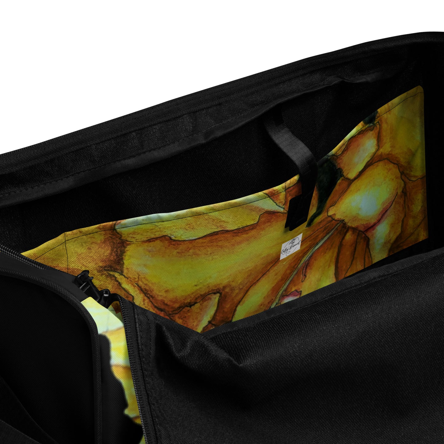 Duffle bag - Sunny Blooms: Yellow Gladiola Floral Artwork Design