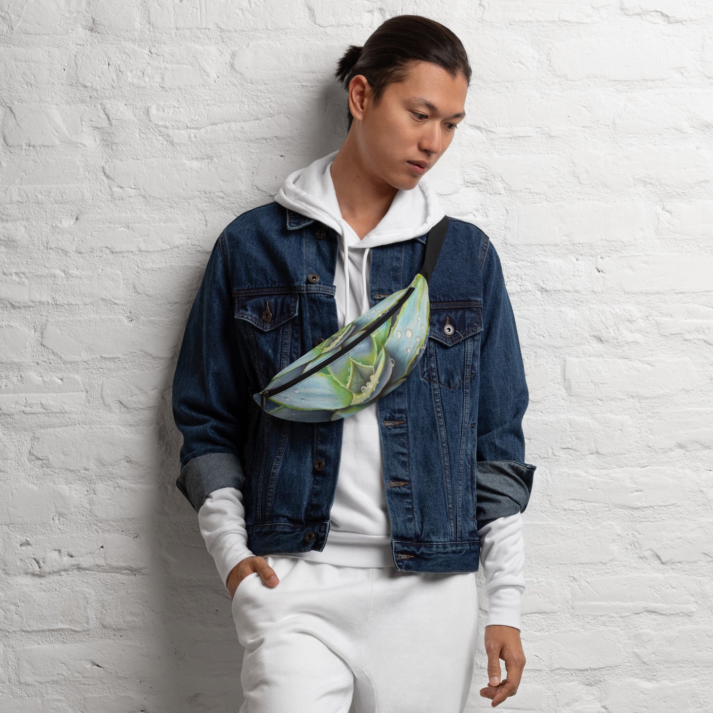 Fanny Pack: Desert Jewel - Vibrant Agave Plant with Dew Drops, Belt Bag by Cathy Dement