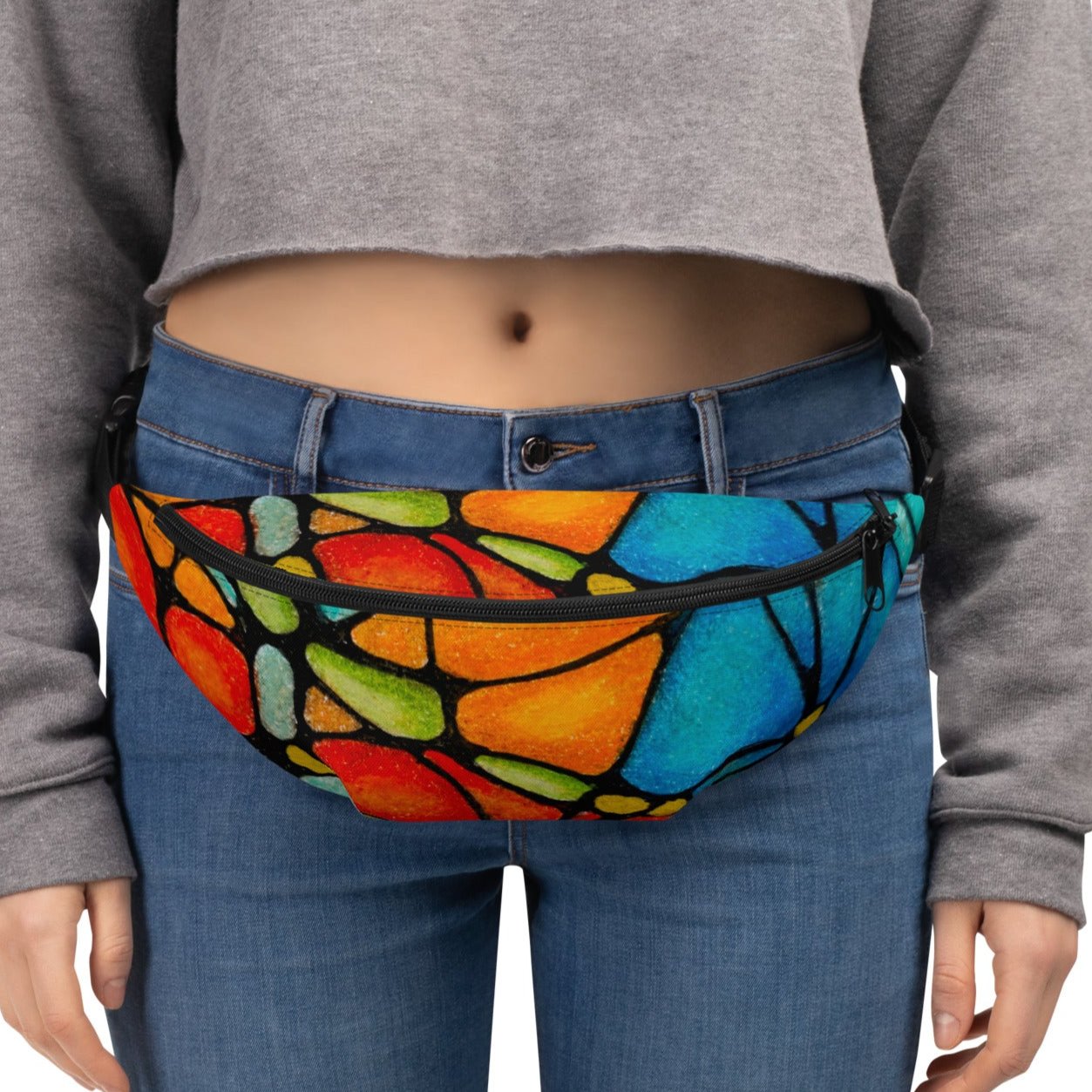 Producanny Pack - Petals in Motion - Colorful Abstract Floral Artwork Design, Belt Bag by Cathy Dement