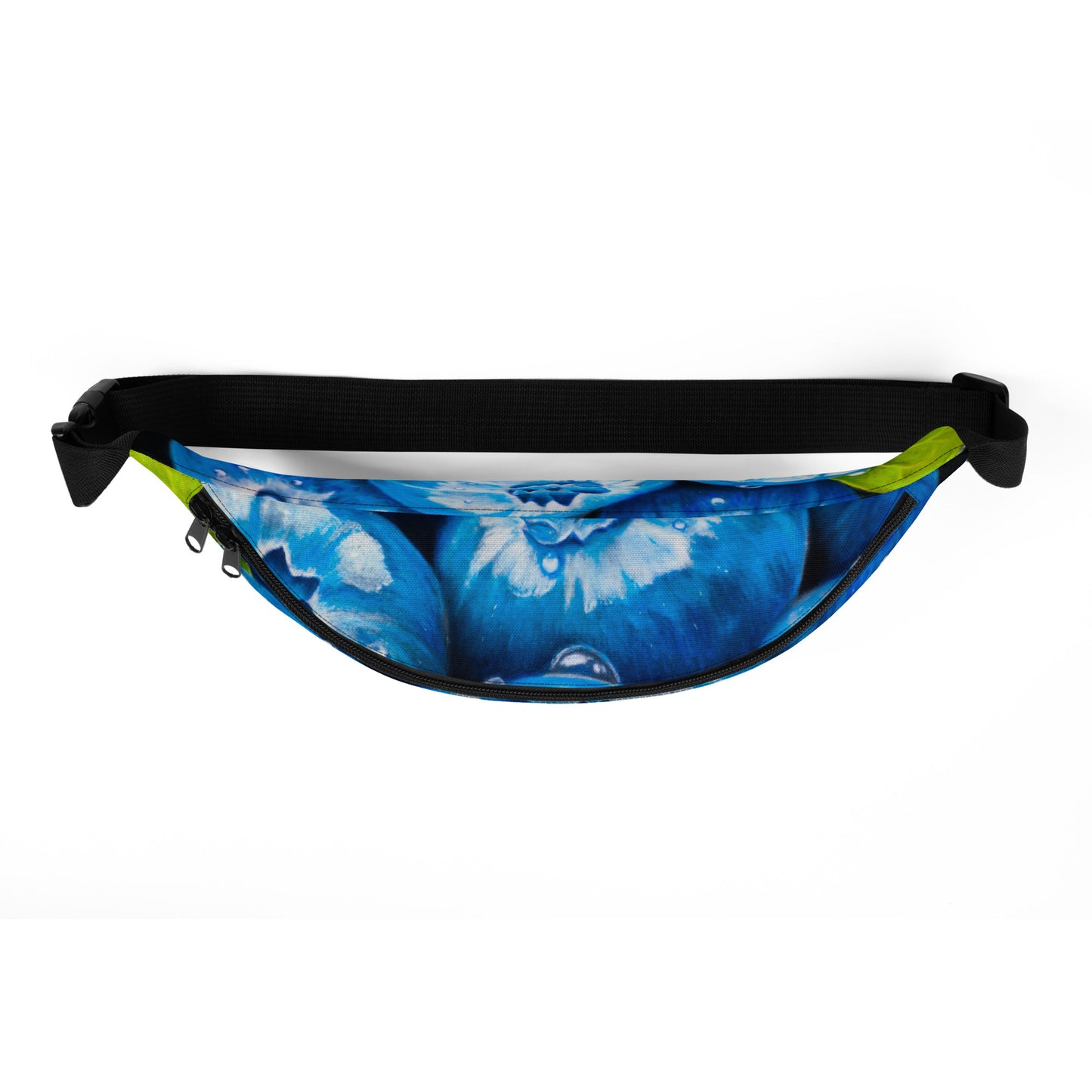 Berry Bliss Fanny Pack - Blueberries with Water Droplets, Waist Bag/Belt Bag, Artwork by Cathy Dement