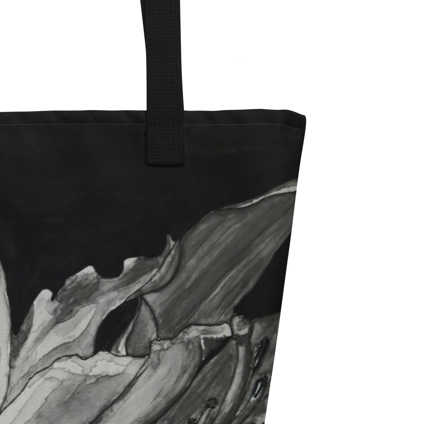 Large Tote Bag with Pocket: Floral Elegance - Lily Artwork Design by Cathy Dement, 16x20 Inches