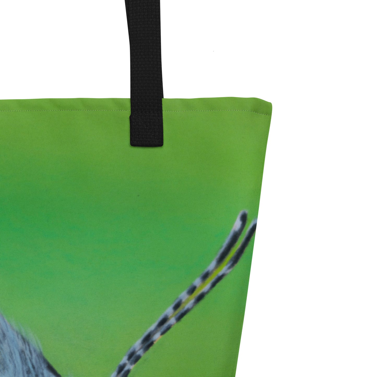 Large Tote Bag With Pocket - Gossamer Blue, Karner Blue Butterfly Artwork