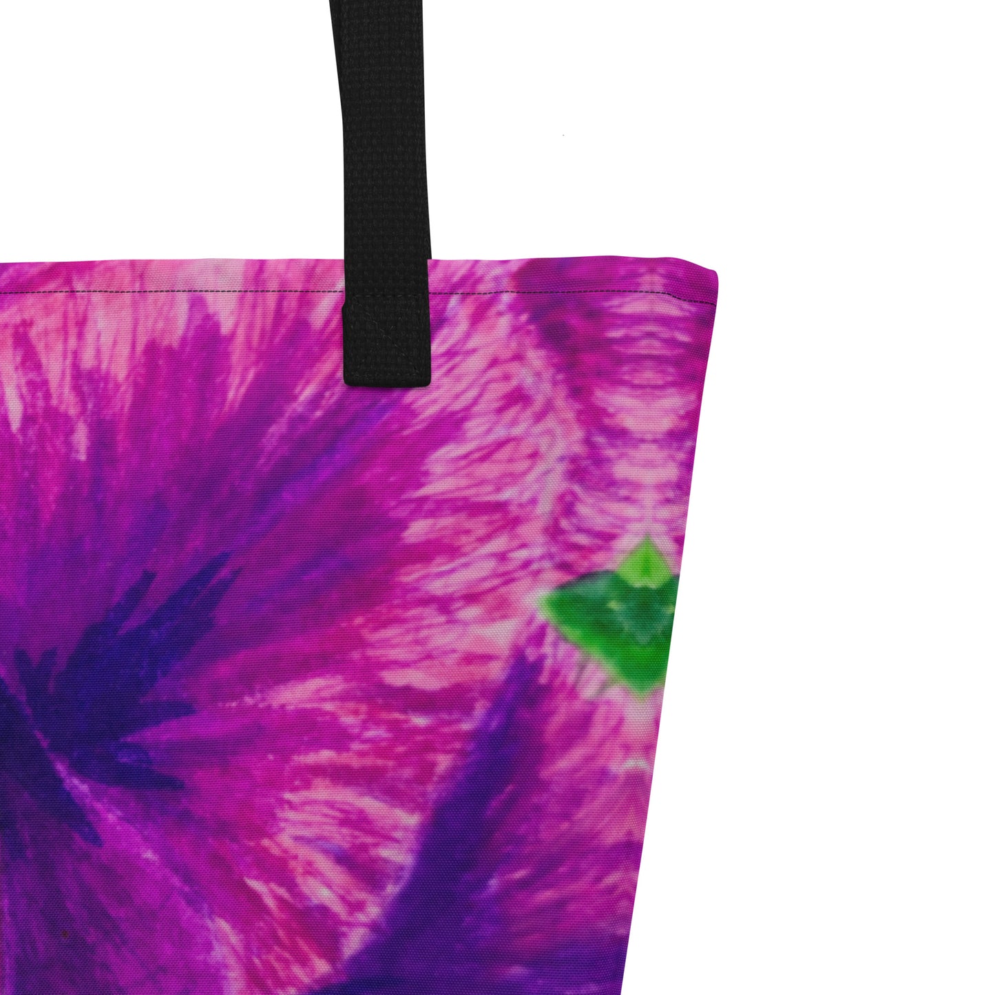 Large Tote Bag with Pocket - Royal Reverie, Purple Gladiola Flower Artwork