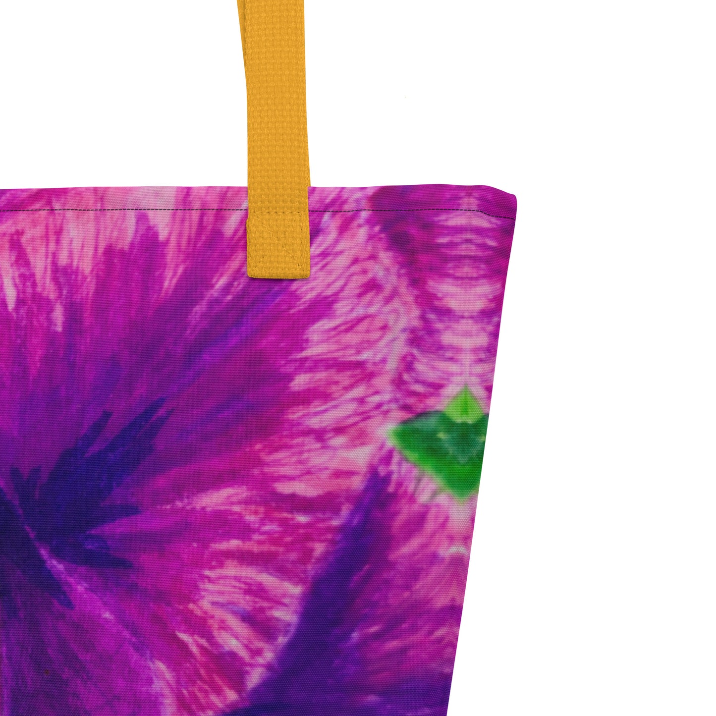 Large Tote Bag with Pocket - Royal Reverie, Purple Gladiola Flower Artwork
