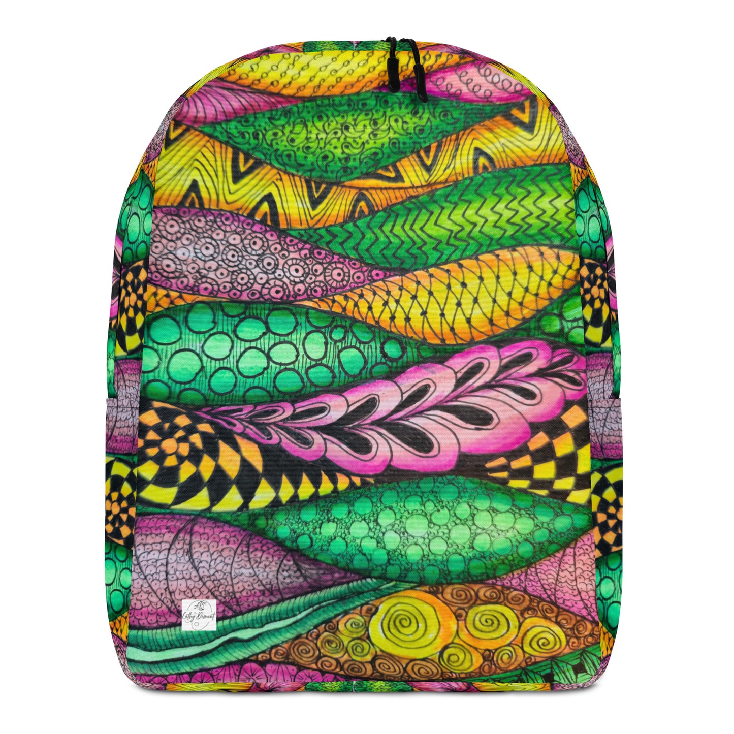 Backpack - Zen Bloom - Colorful Abstract Floral Artwork Design, Wearable Art Bag by Cathy Dement
