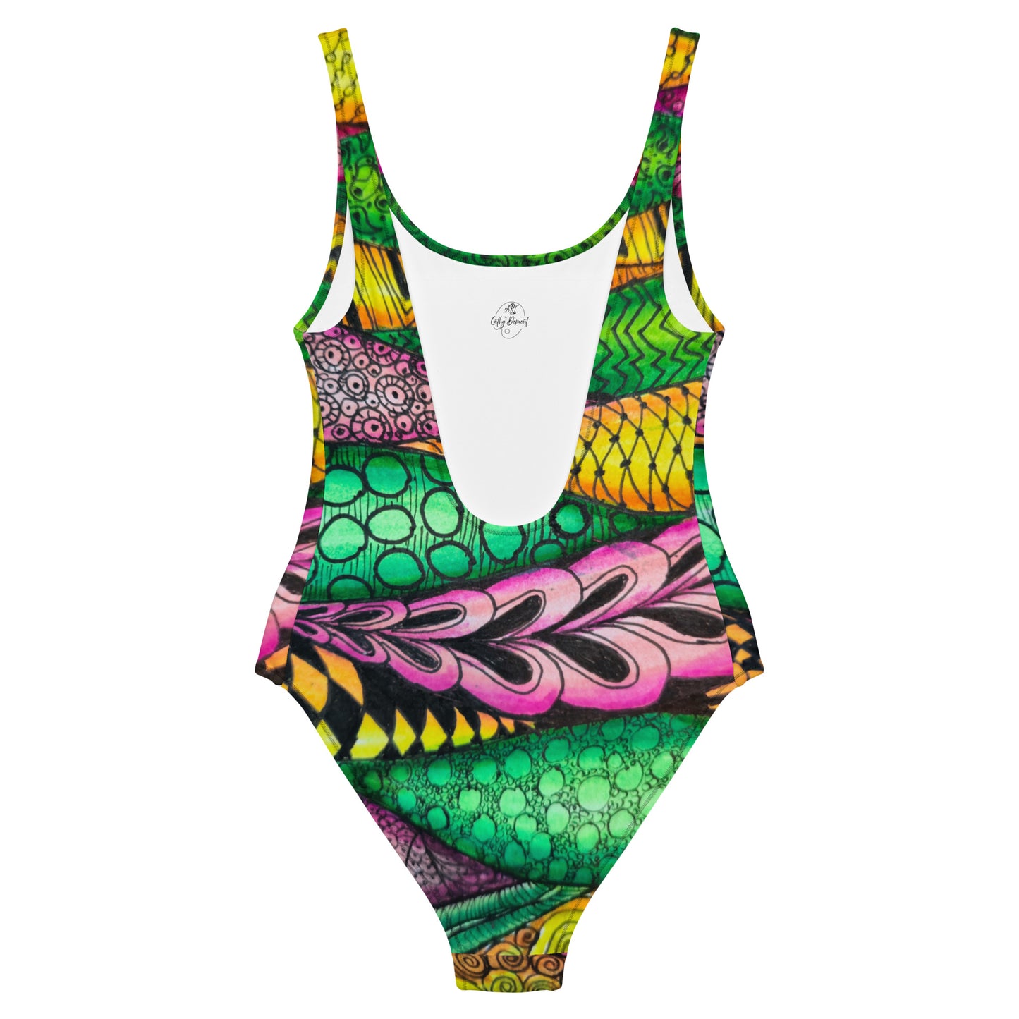 One-Piece Swimsuit - Zen Bloom - Colorful Abstract Artwork Design