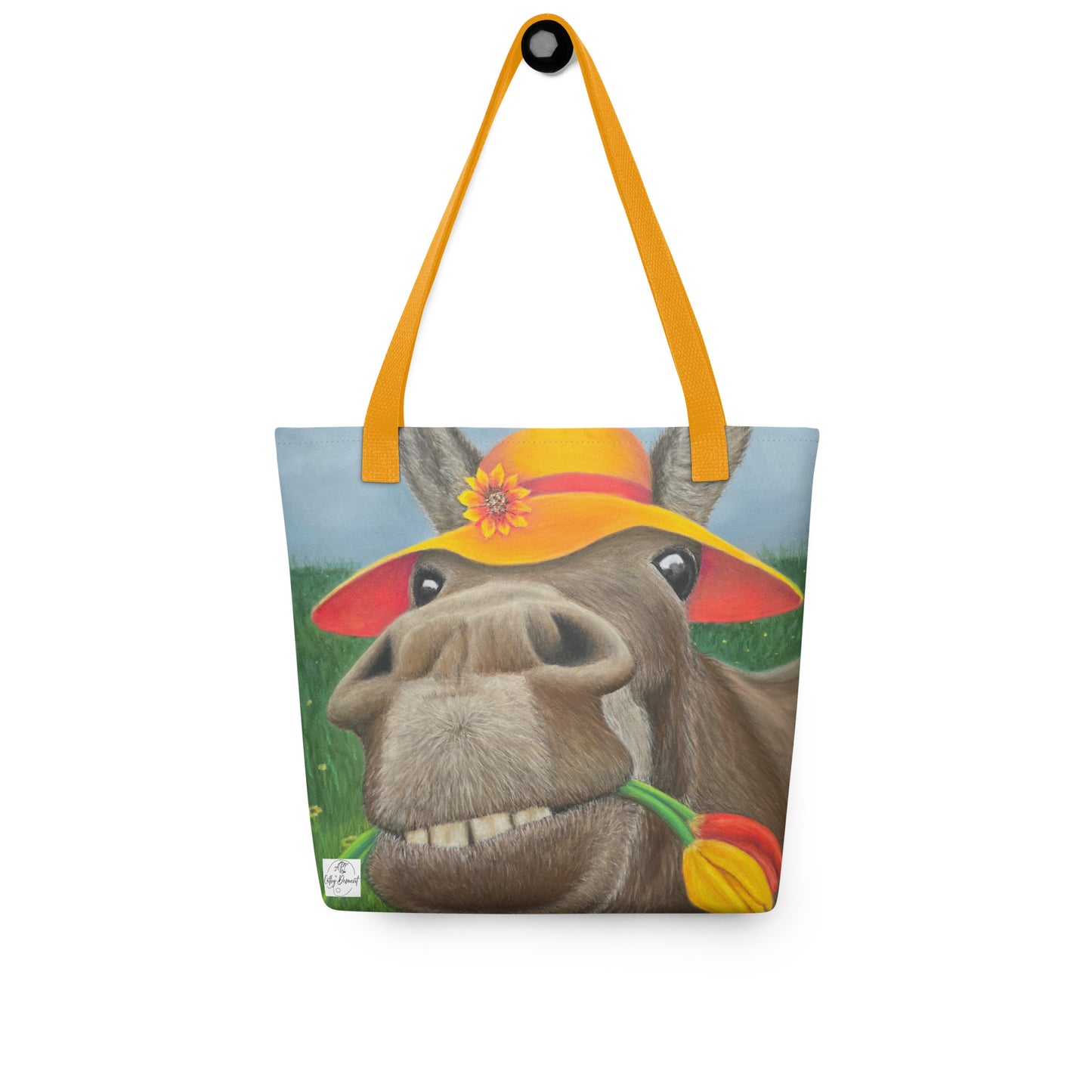 Tote Bag: The Tulip Thief Whimsical Donkey In Floppy Hat Artwork