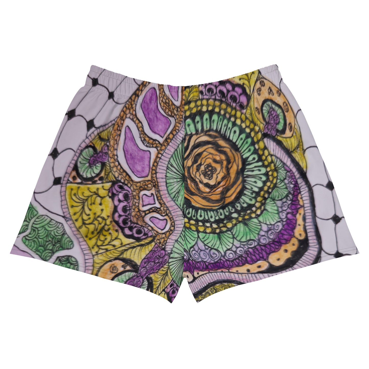 Athletic Shorts - Zen Floral Bliss - Colorful Zentangle Artwork Design