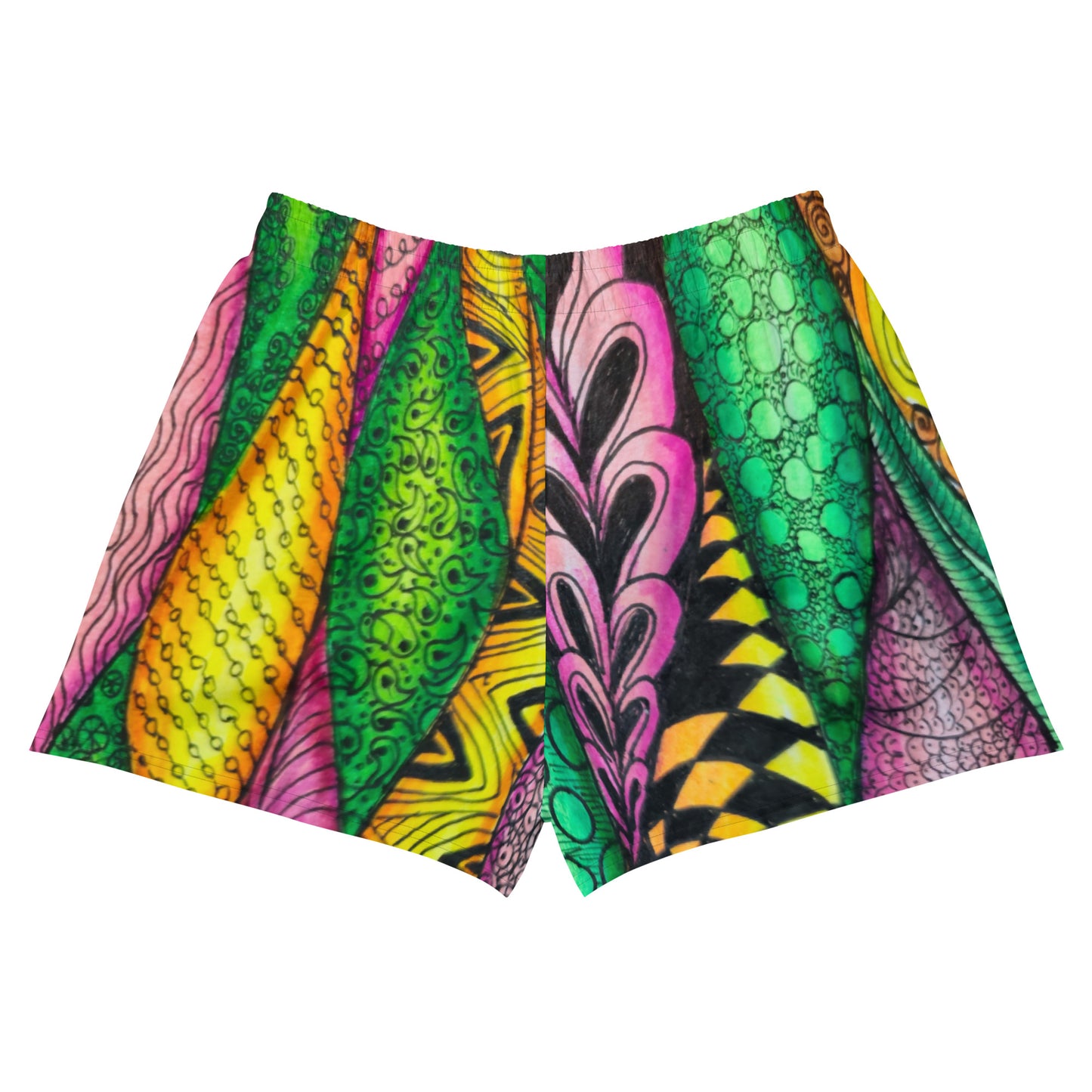 Athletic Shorts - Zen Bloom - Colorful Zentangle Artwork Design