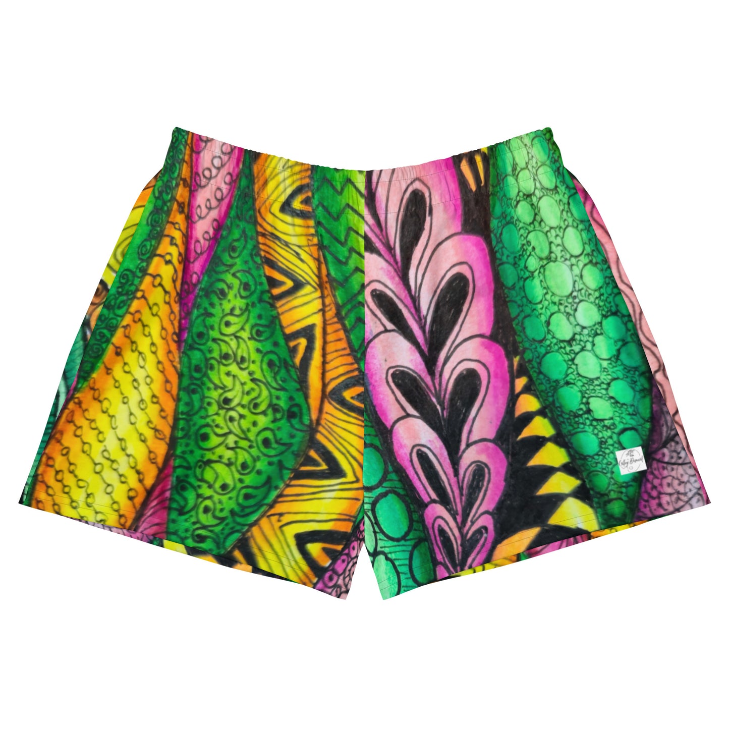 Athletic Shorts - Zen Bloom - Colorful Zentangle Artwork Design