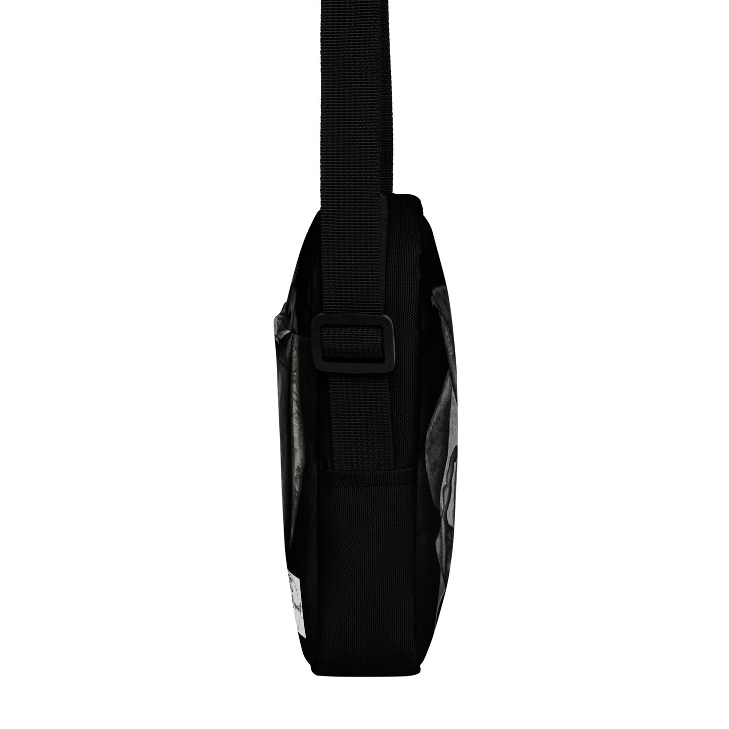 Crossbody Bag - Dusk's Embrace - Monochrome Rose Artwork Purse