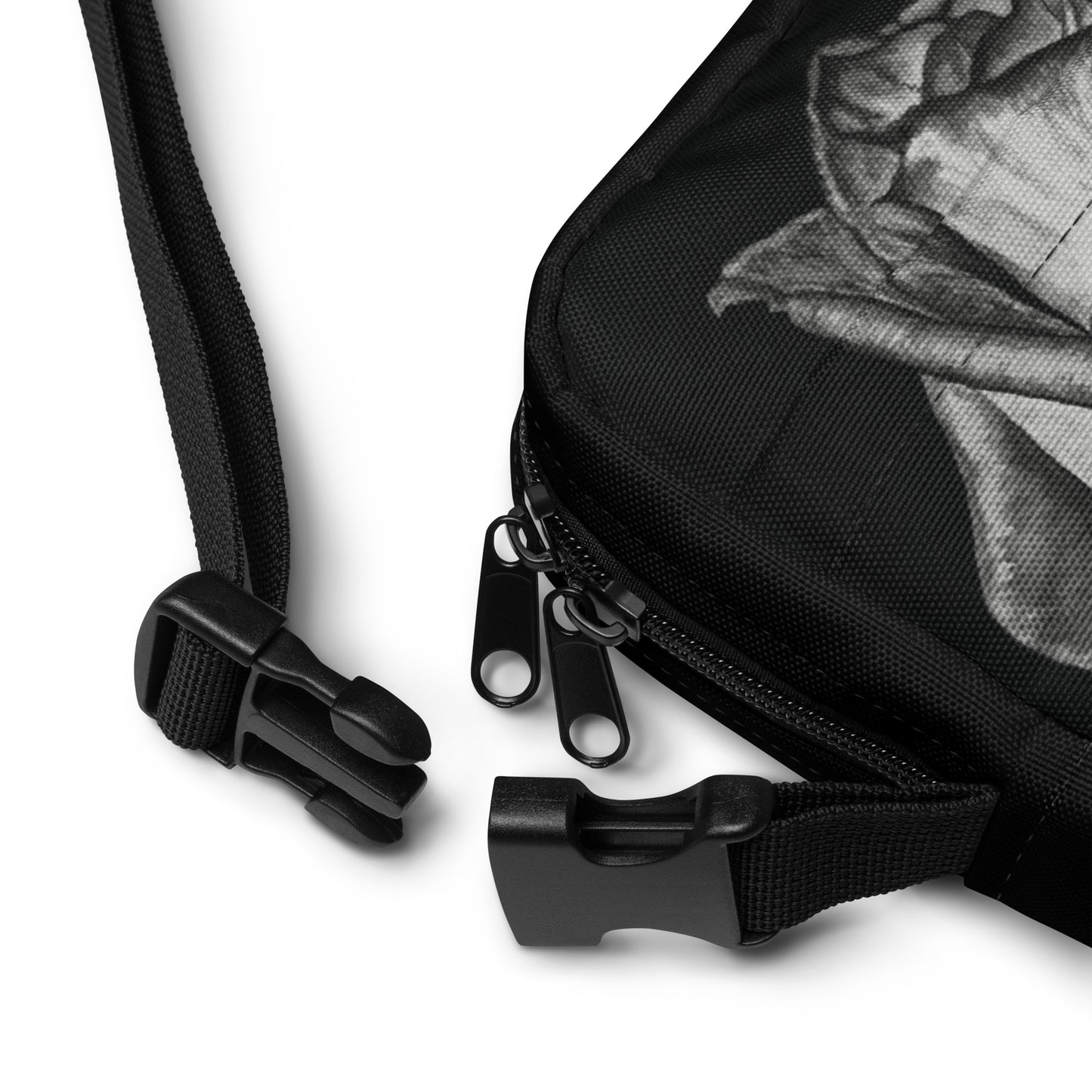 Crossbody Bag - Dusk's Embrace - Monochrome Rose Artwork Purse