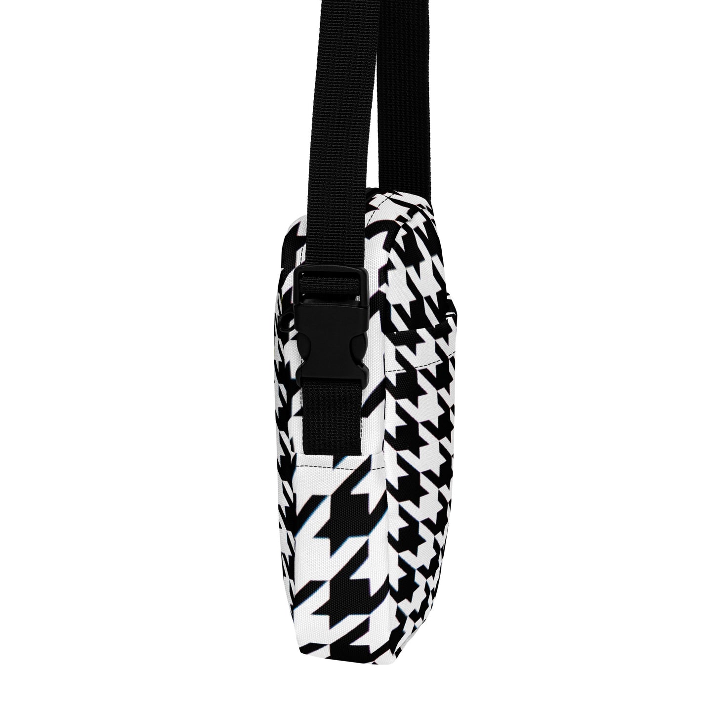 Crossbody Bag - Sunny Blooms - Yellow Hound's Tooth Gladiola Artwork Purse