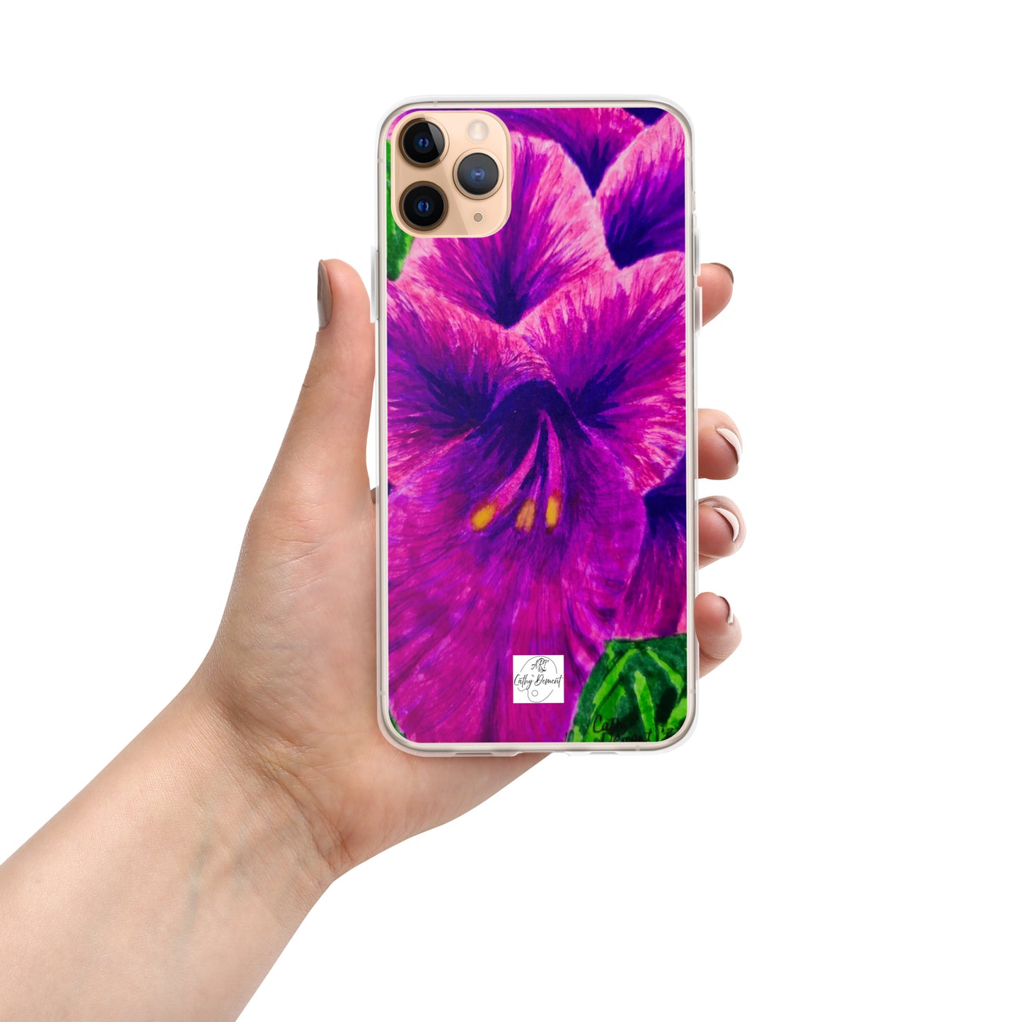 Clear Case for iPhone® - Royal Reverie: Purple Gladiola - Floral Artwork Design
