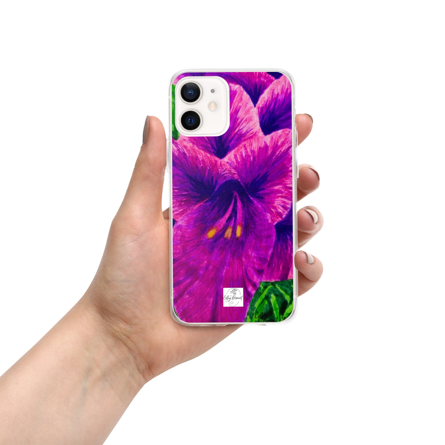 Clear Case for iPhone® - Royal Reverie: Purple Gladiola - Floral Artwork Design