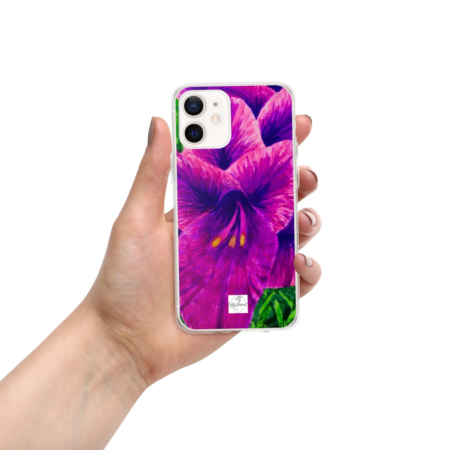 Clear Case for iPhone® - Royal Reverie: Purple Gladiola - Floral Artwork Design