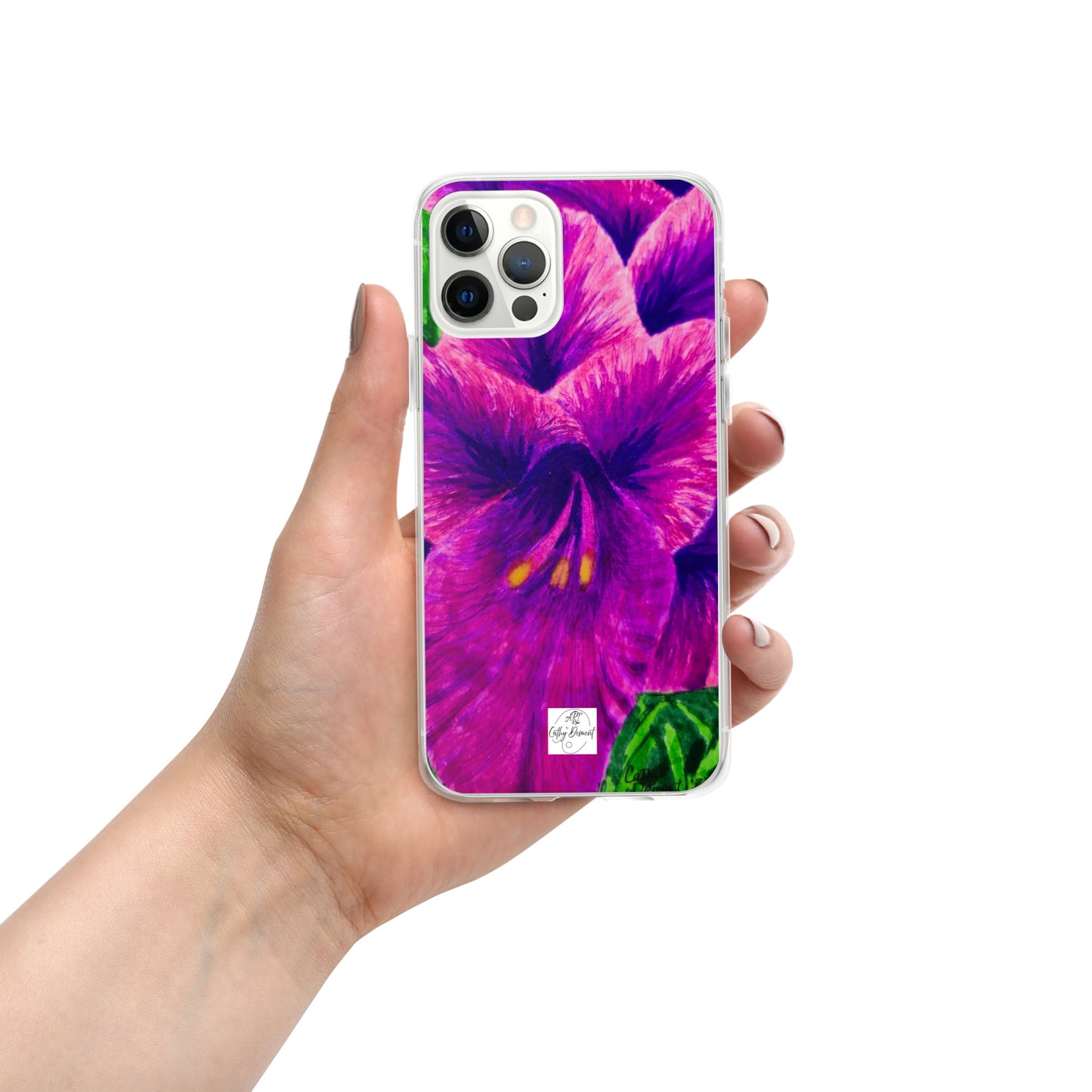 Clear Case for iPhone® - Royal Reverie: Purple Gladiola - Floral Artwork Design