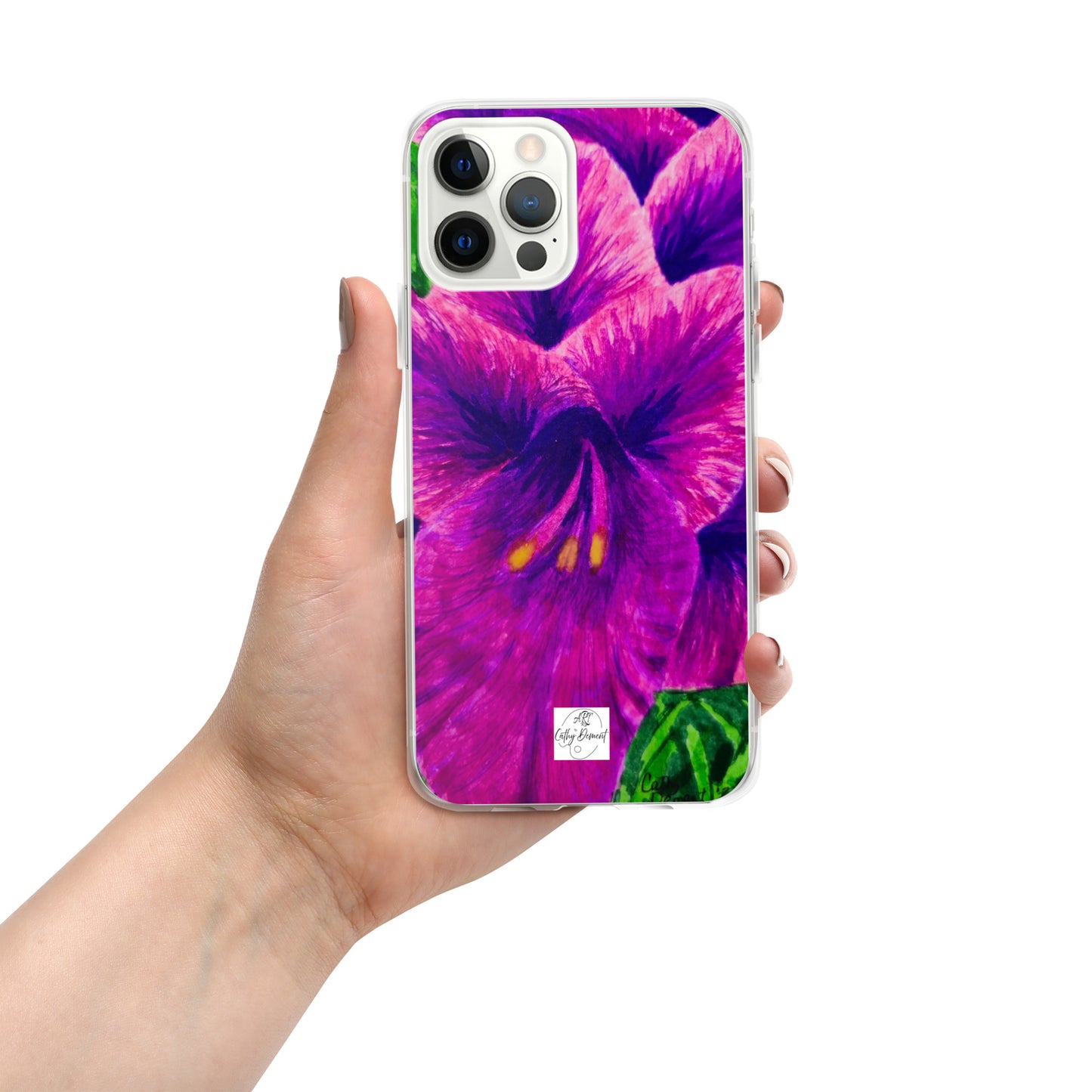 Clear Case for iPhone® - Royal Reverie: Purple Gladiola - Floral Artwork Design