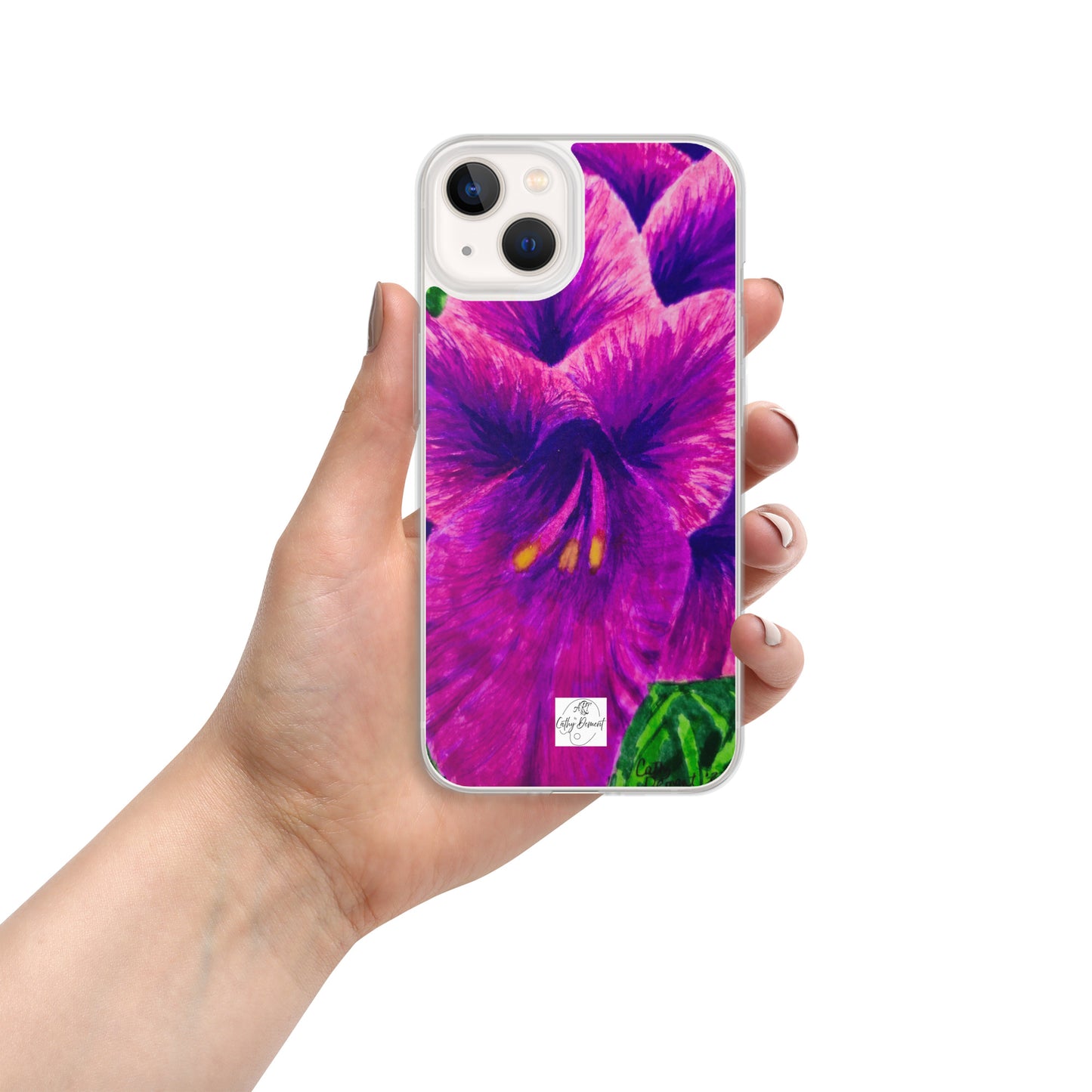 Clear Case for iPhone® - Royal Reverie: Purple Gladiola - Floral Artwork Design