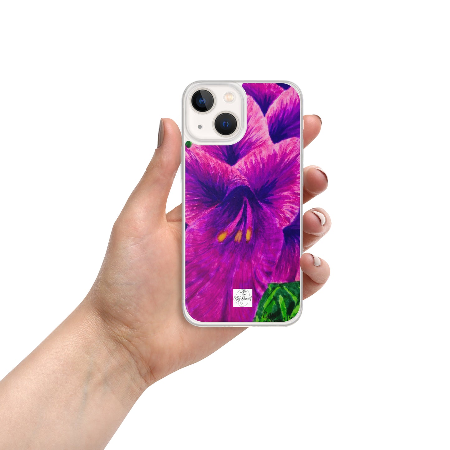 Clear Case for iPhone® - Royal Reverie: Purple Gladiola - Floral Artwork Design