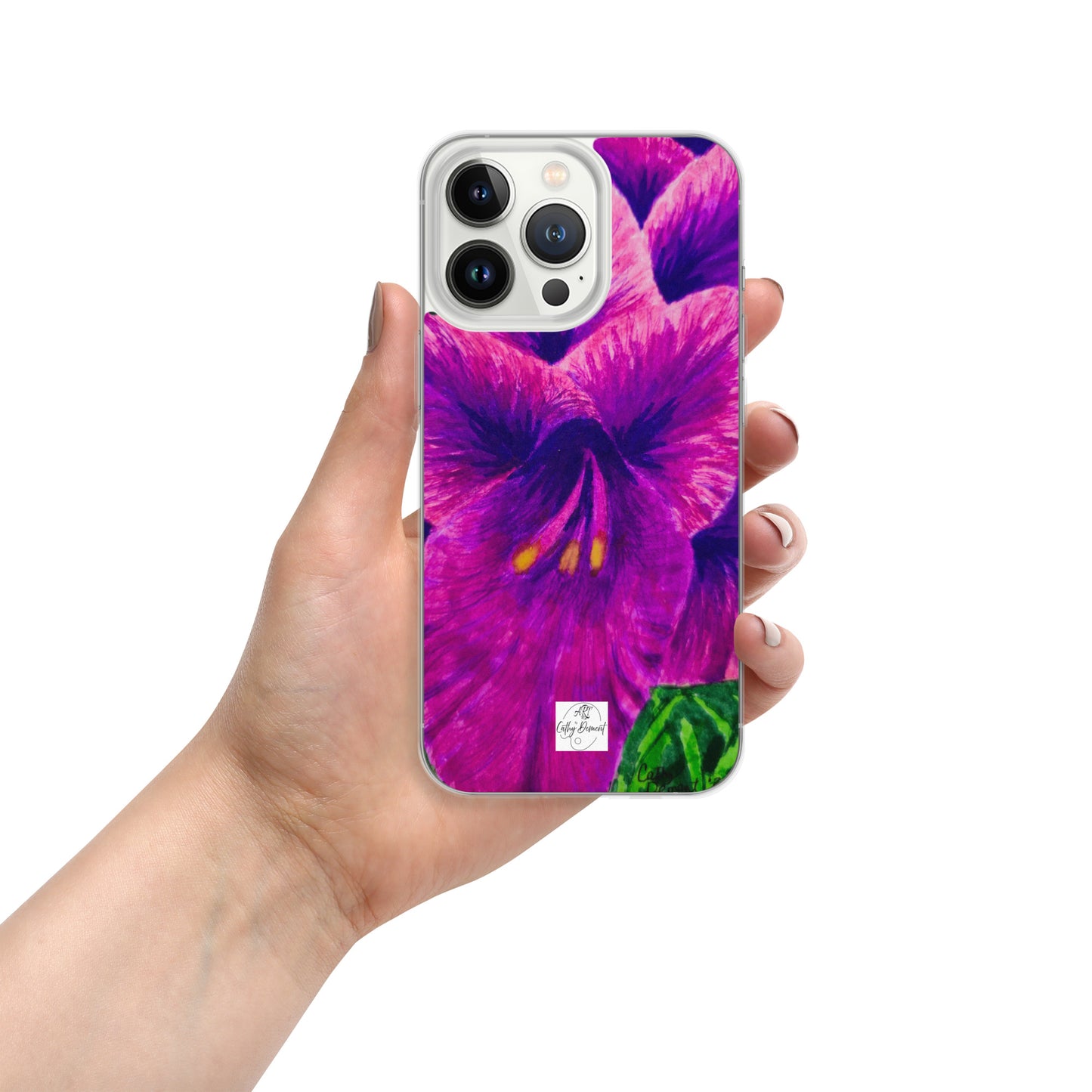 Clear Case for iPhone® - Royal Reverie: Purple Gladiola - Floral Artwork Design