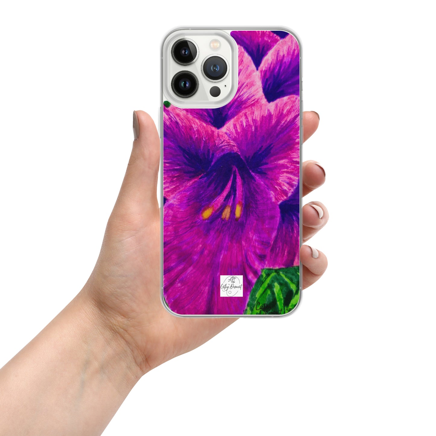 Clear Case for iPhone® - Royal Reverie: Purple Gladiola - Floral Artwork Design