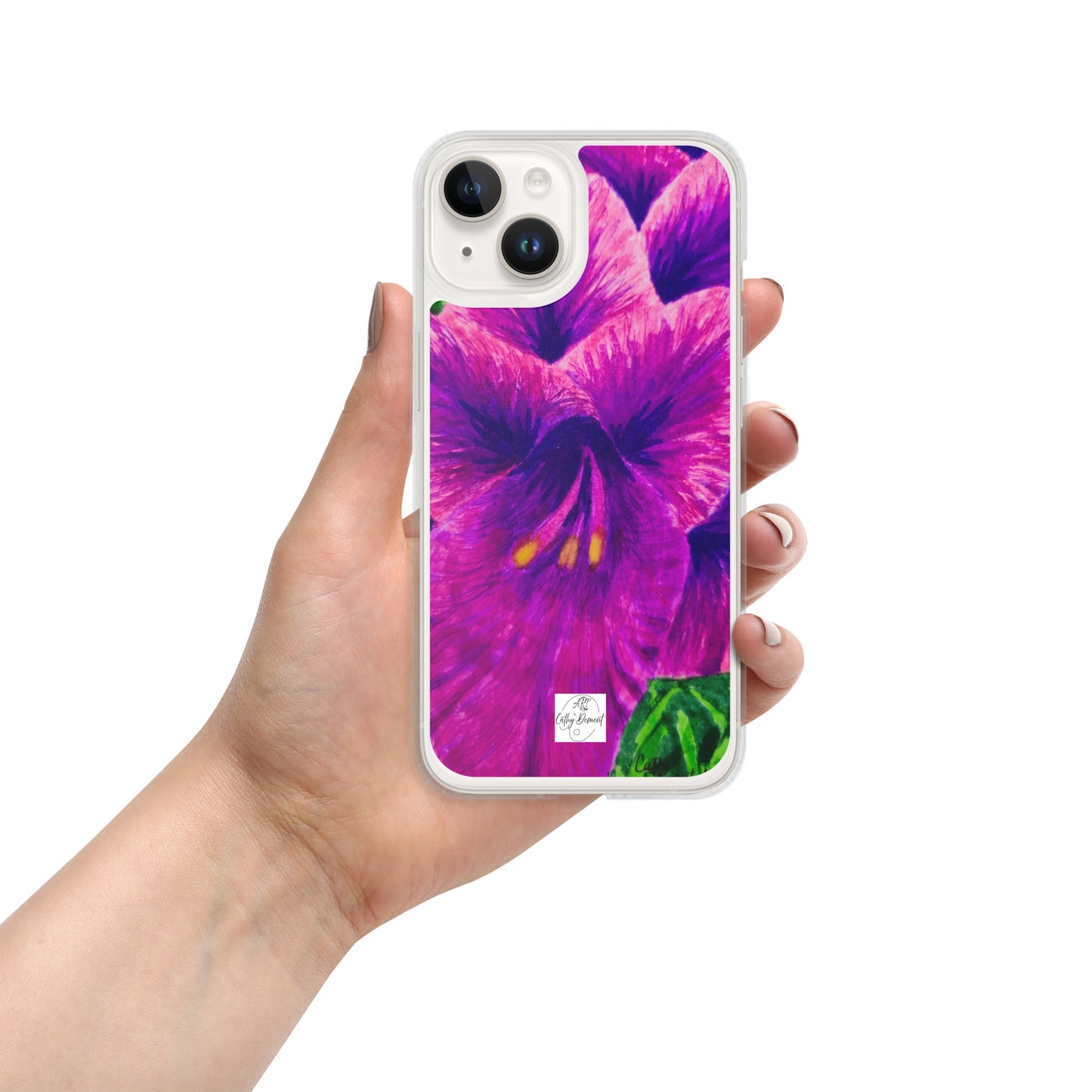 Clear Case for iPhone® - Royal Reverie: Purple Gladiola - Floral Artwork Design