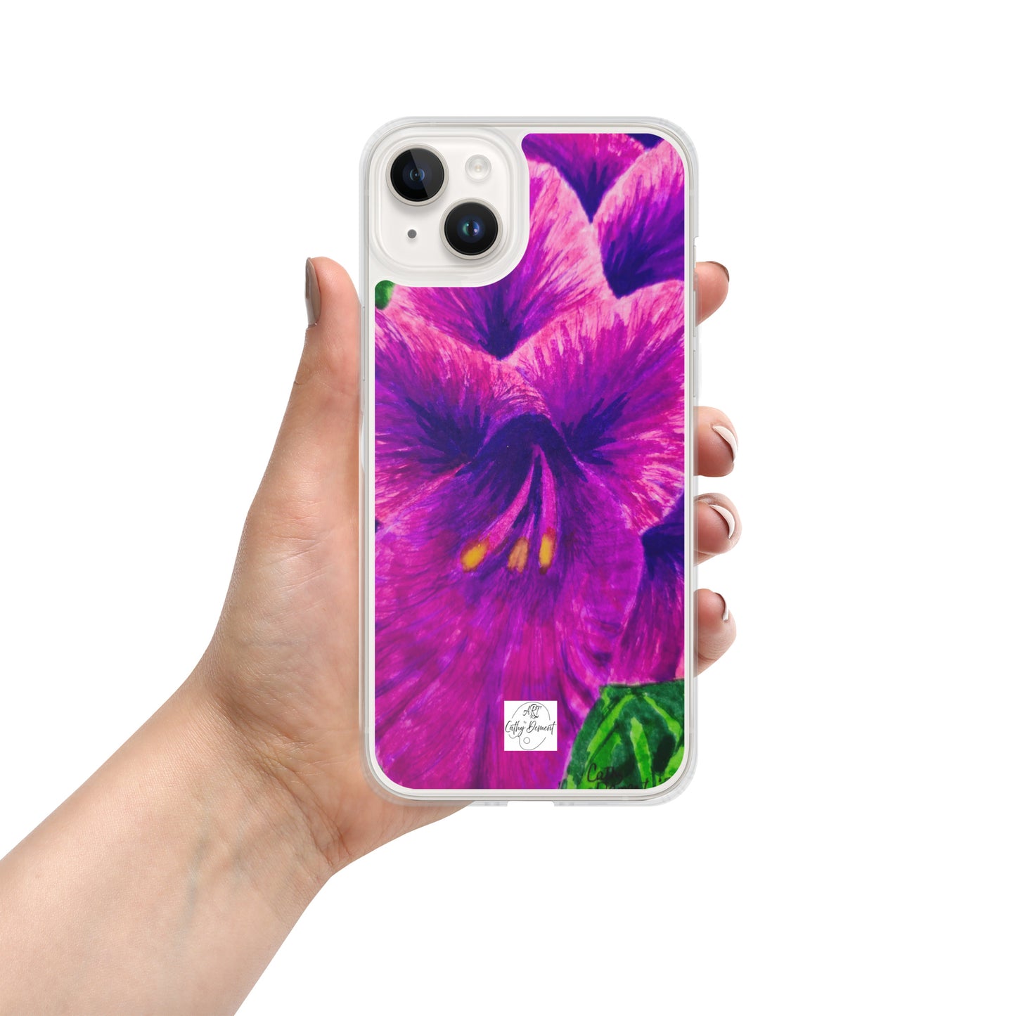Clear Case for iPhone® - Royal Reverie: Purple Gladiola - Floral Artwork Design