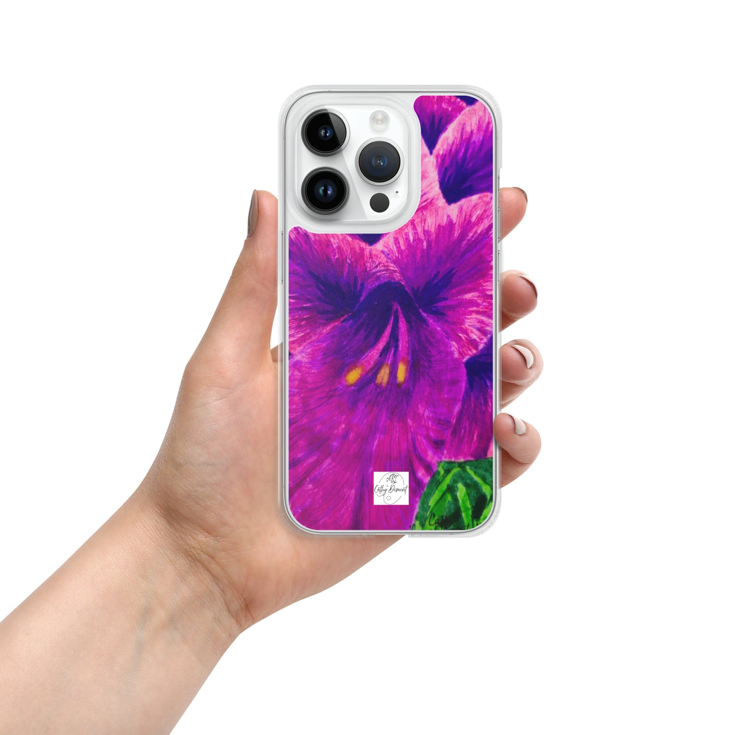 Clear Case for iPhone® - Royal Reverie: Purple Gladiola - Floral Artwork Design