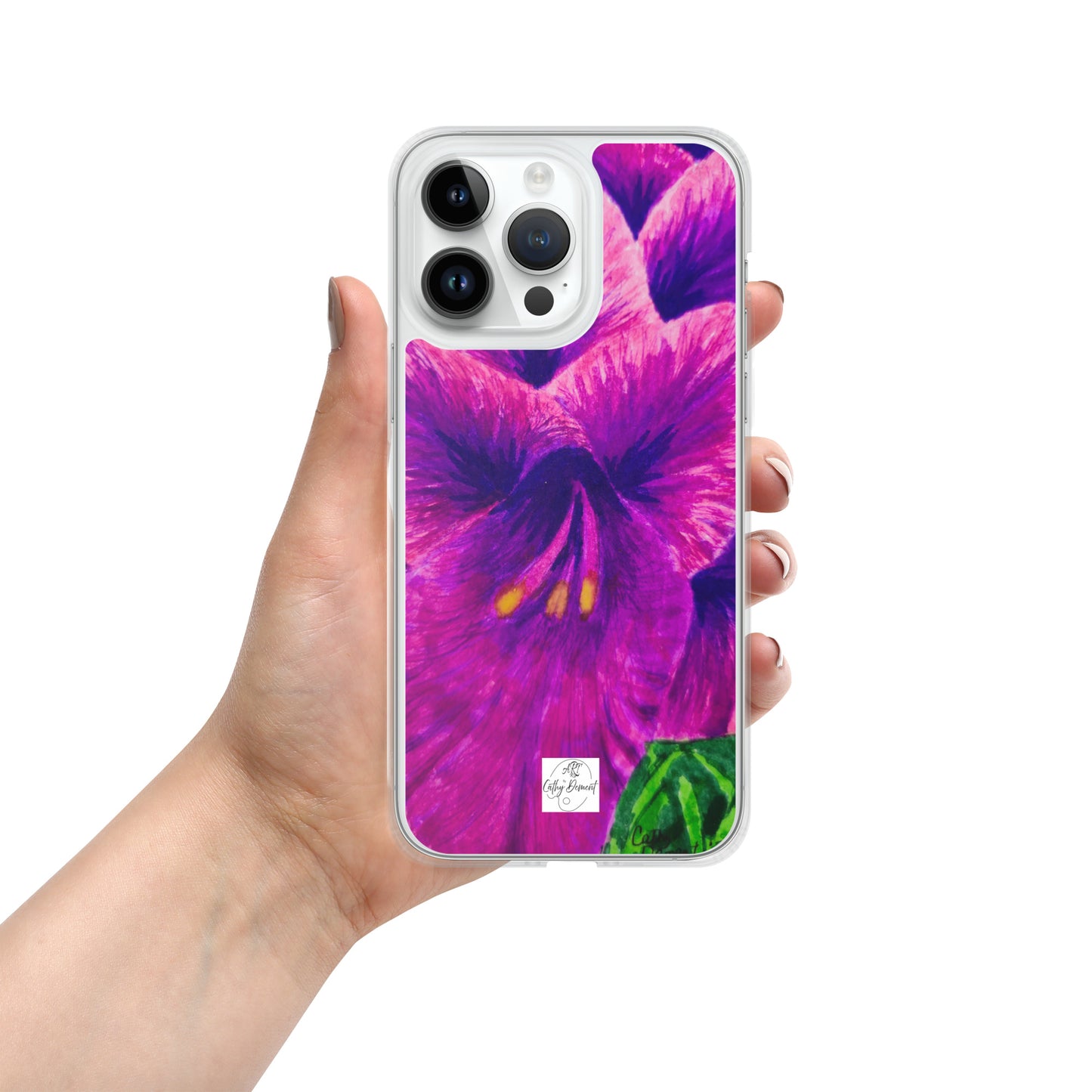 Clear Case for iPhone® - Royal Reverie: Purple Gladiola - Floral Artwork Design