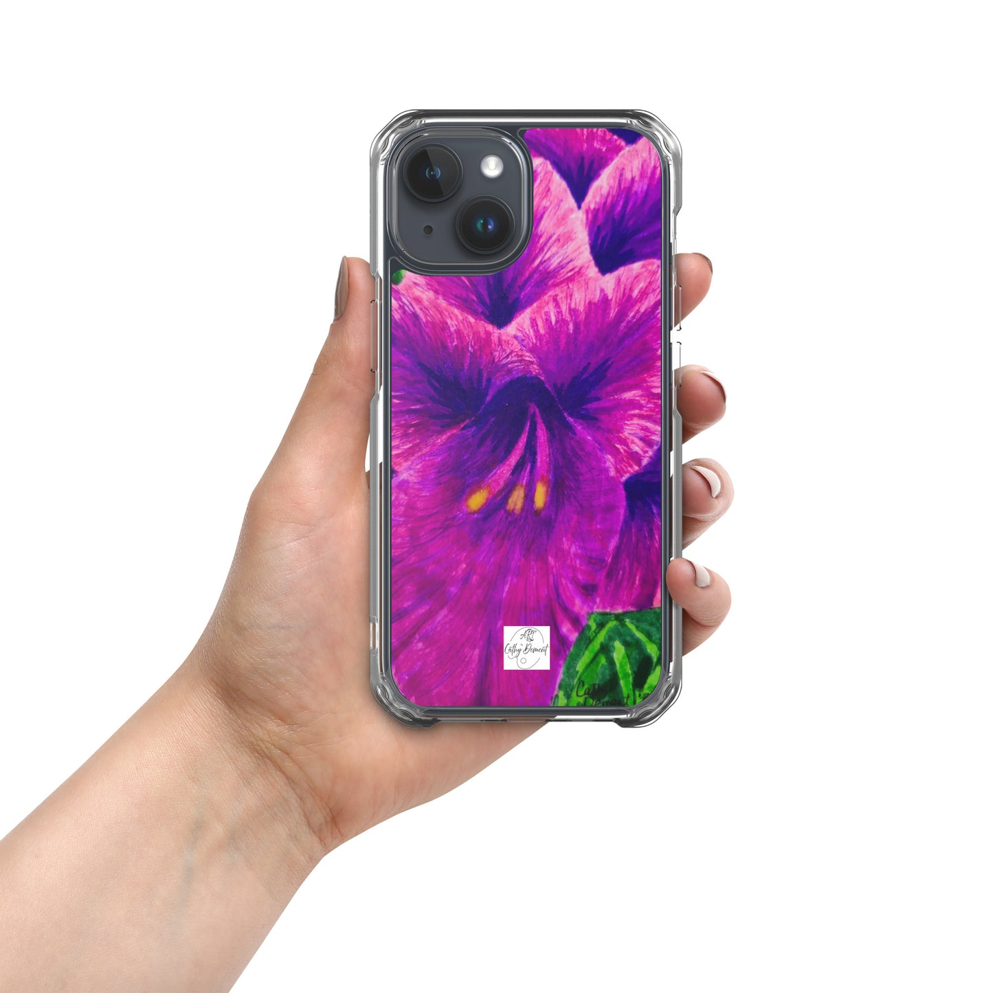 Clear Case for iPhone® - Royal Reverie: Purple Gladiola - Floral Artwork Design