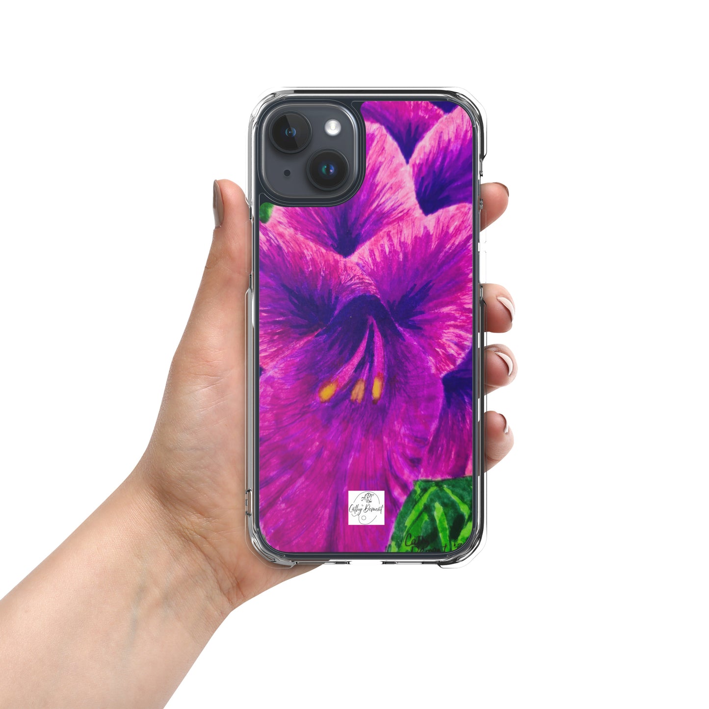 Clear Case for iPhone® - Royal Reverie: Purple Gladiola - Floral Artwork Design