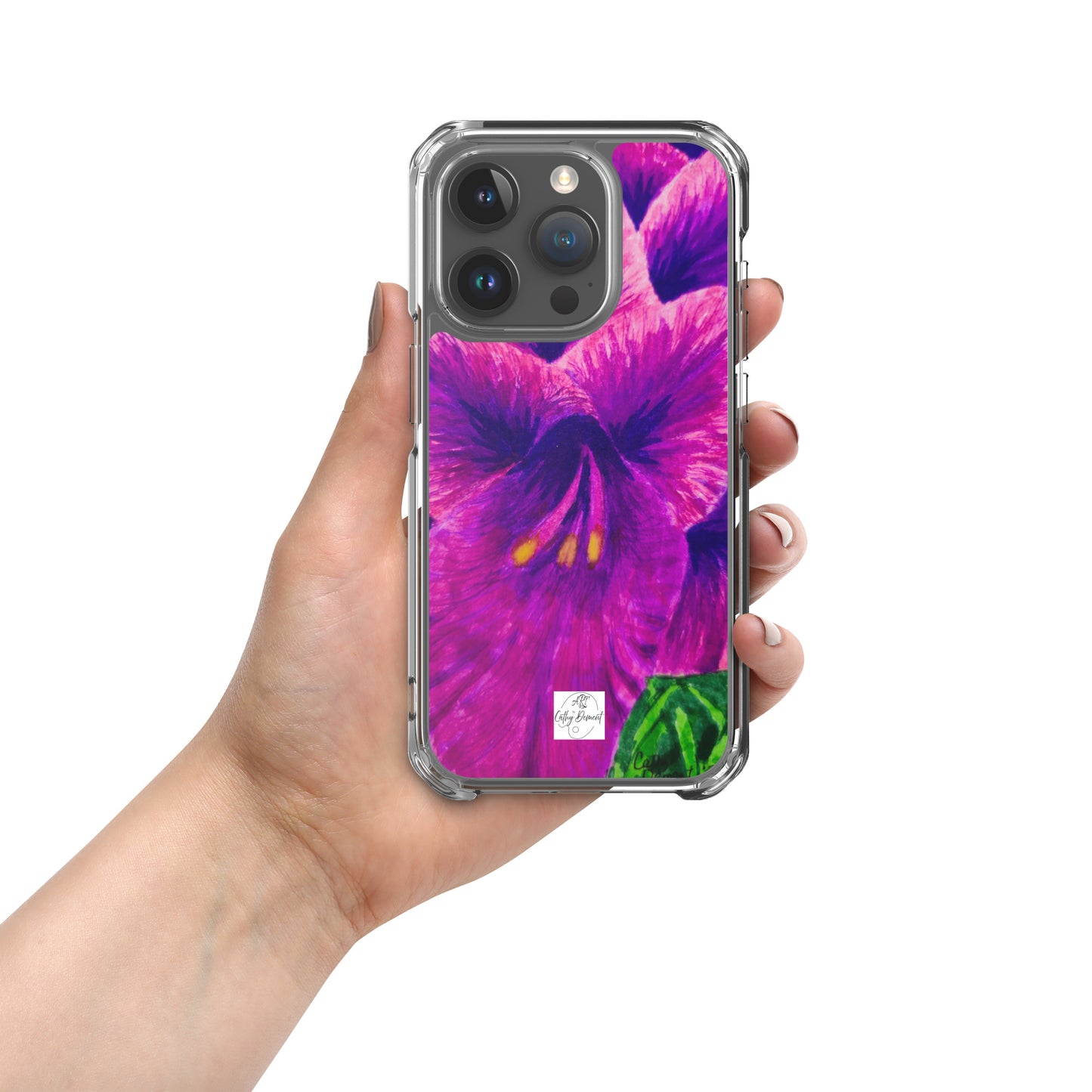 Clear Case for iPhone® - Royal Reverie: Purple Gladiola - Floral Artwork Design